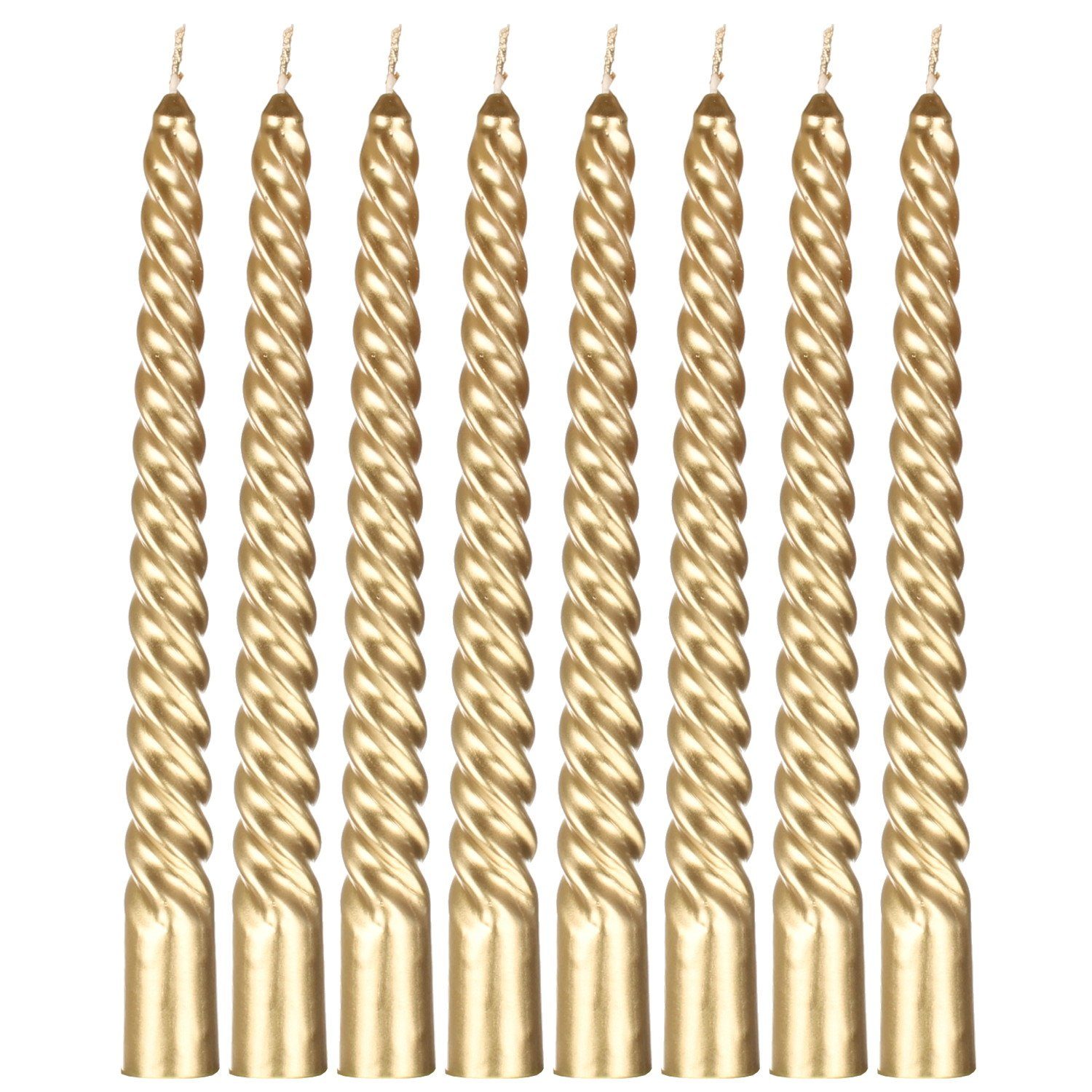 Macosa Home Tafelkerze Spiralkerze Spirale Gold 8 Stück 20 cm Stabkerzen me günstig online kaufen