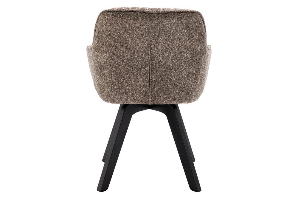 riess-ambiente Polsterstuhl LIVORNO taupe/natur- Microfaser, Buchenholz, 180° drehbar, zeitlos (Einzelartikel, 1 St), Esszimmer · Auto-Return-Funktion · Massivholz · mit Armlehne · Retro