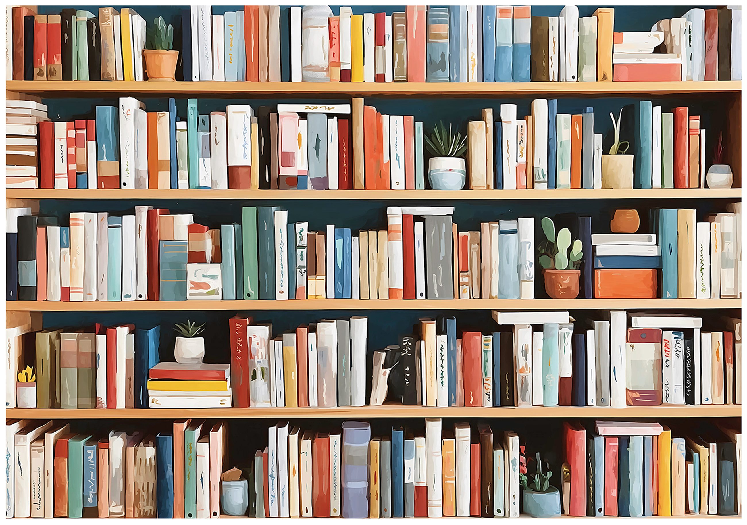 Wallarena Fototapete Bücher Blau Rot Vlies Tapete Wohnzimmer Schlafzimmer W günstig online kaufen