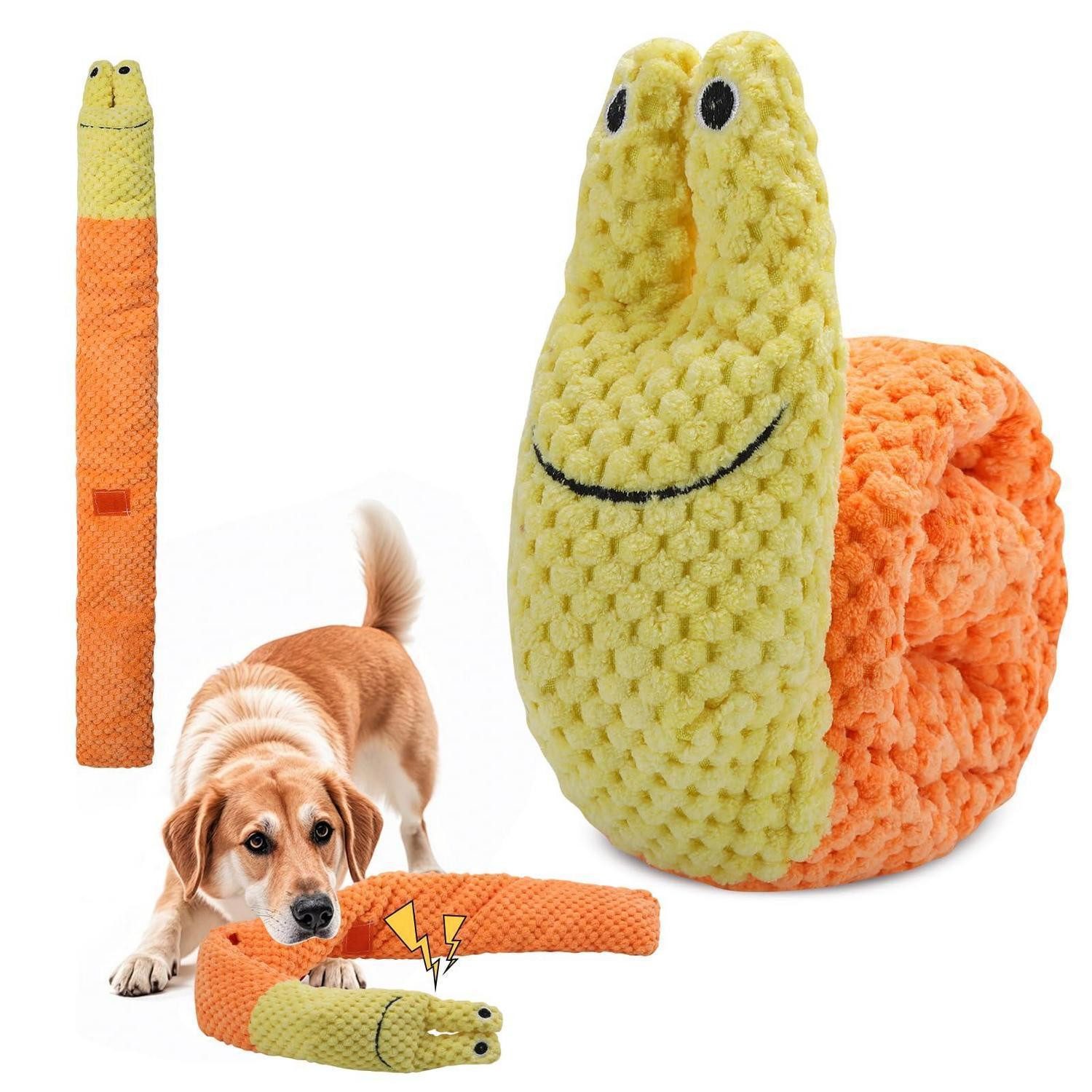 LuxusKollektion Schnüffelteppich Schnüffelteppich Hund Schnecke Gelb, Textil