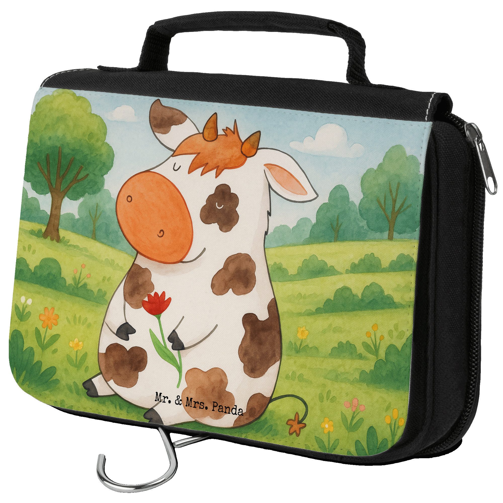 Kulturbeutel Kuh Design, Waschbeutel, Weiß, Kühe, Milch, beauty case, Bauernhof, b