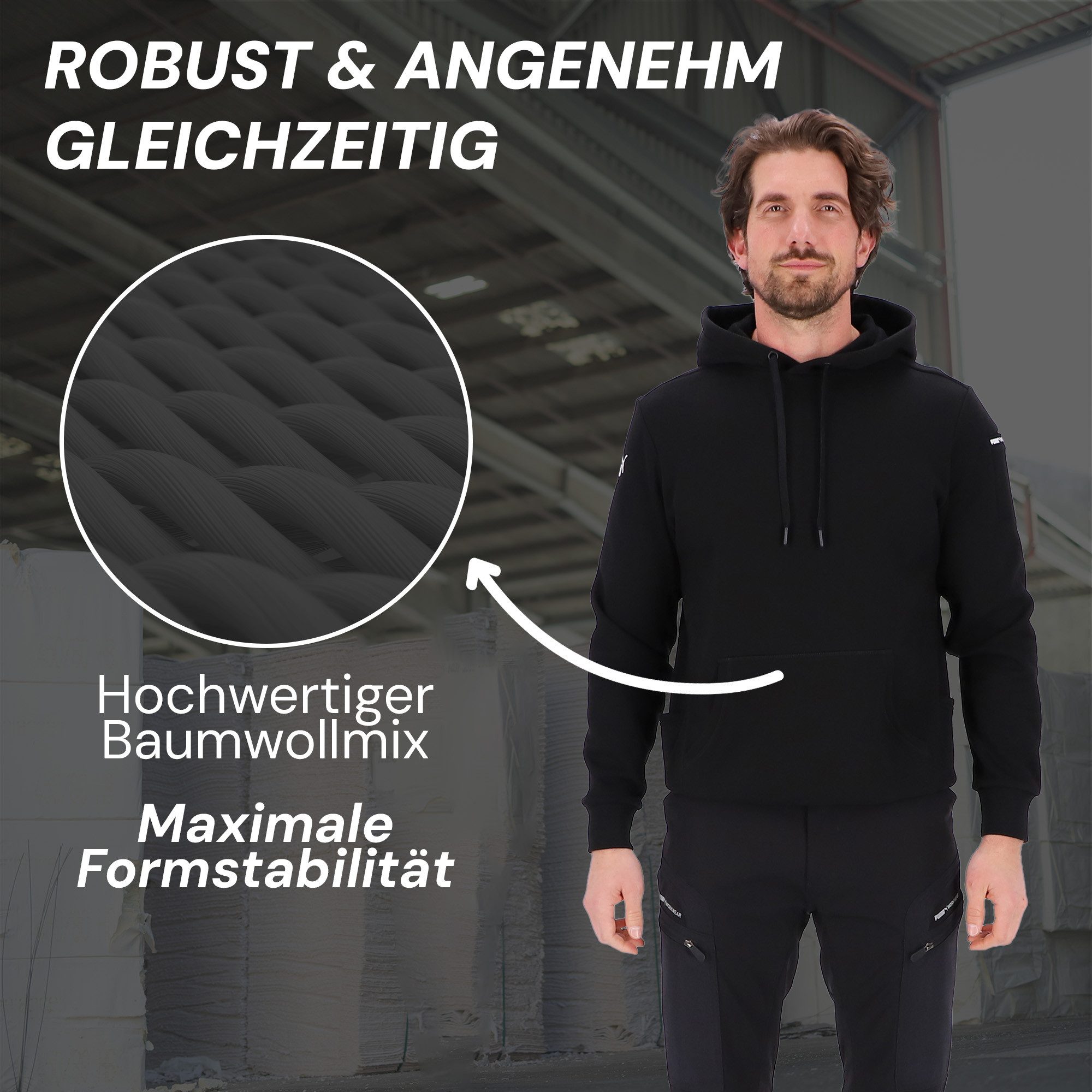 PUMA Workwear Hoodie ADVANCED Herren Pullover mit Kapuze und Taschen Atmungsaktives Gewebe - Ideal für Handwerk Werkstatt und Logistik