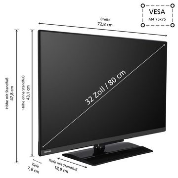 Toshiba 32LA3E63DAZ LCD-LED Fernseher (80 cm/32 Zoll, Full HD, Android TV, Triple-Tuner, Play Store, Google Assistant, Bluetooth)
