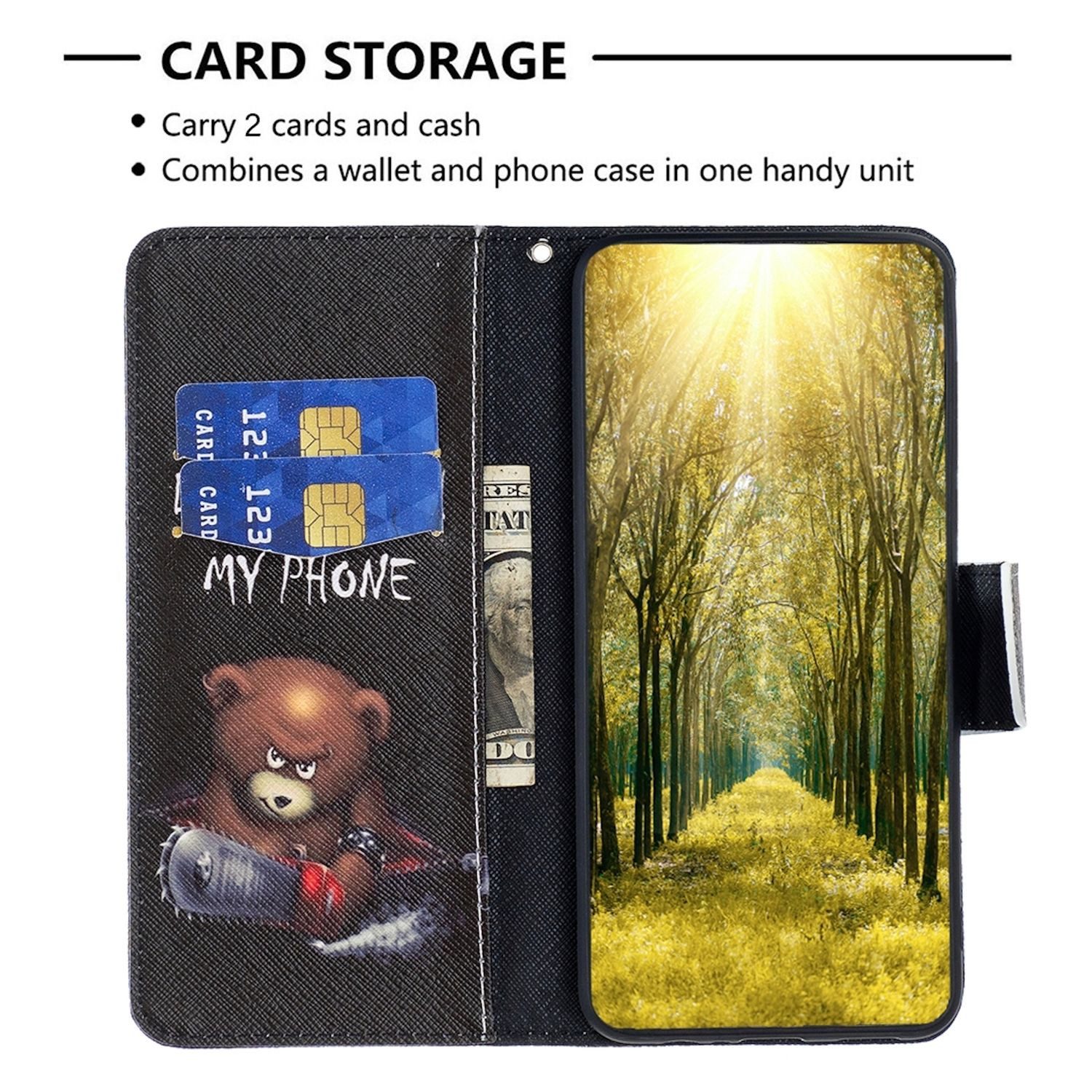 Wigento Smartphone-Hülle Für Xiaomi Redmi Note 14 Pro Plus Kunstleder Book Wallet Tasche Hülle, Kunst-Leder Schutzhülle magnetischer Verschluss
