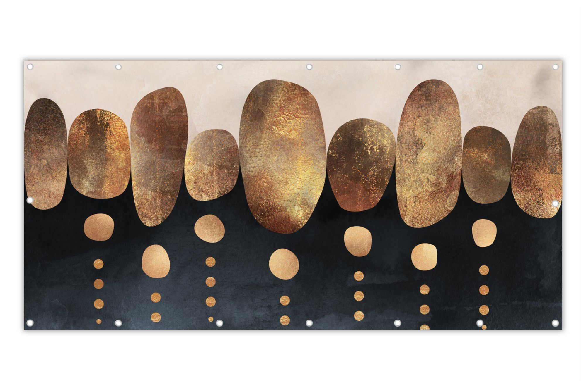 MuchoWow Balkonsichtschutz Gold - Abstrakt - Luxus (1-St) Balkon Sichtschutz 90x200, Windschutz für Zaun PVC, 200x90 cm