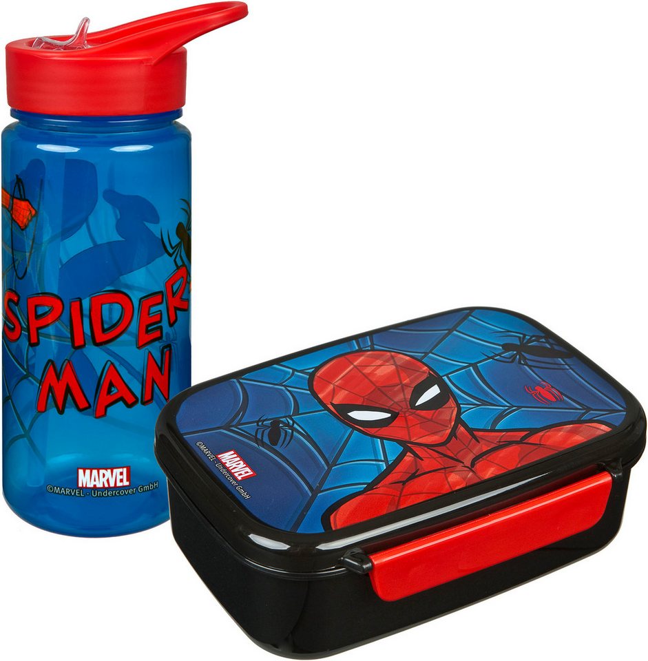 Scooli Lunchbox Spider-Man, (Set, 2-tlg), mit Trinkflasche