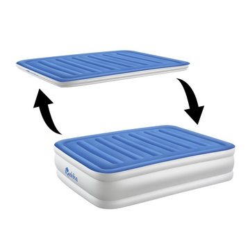 Makika Luftbett Luftmatratze Selbstaufblasend Doppelbett - Blau / Weiß