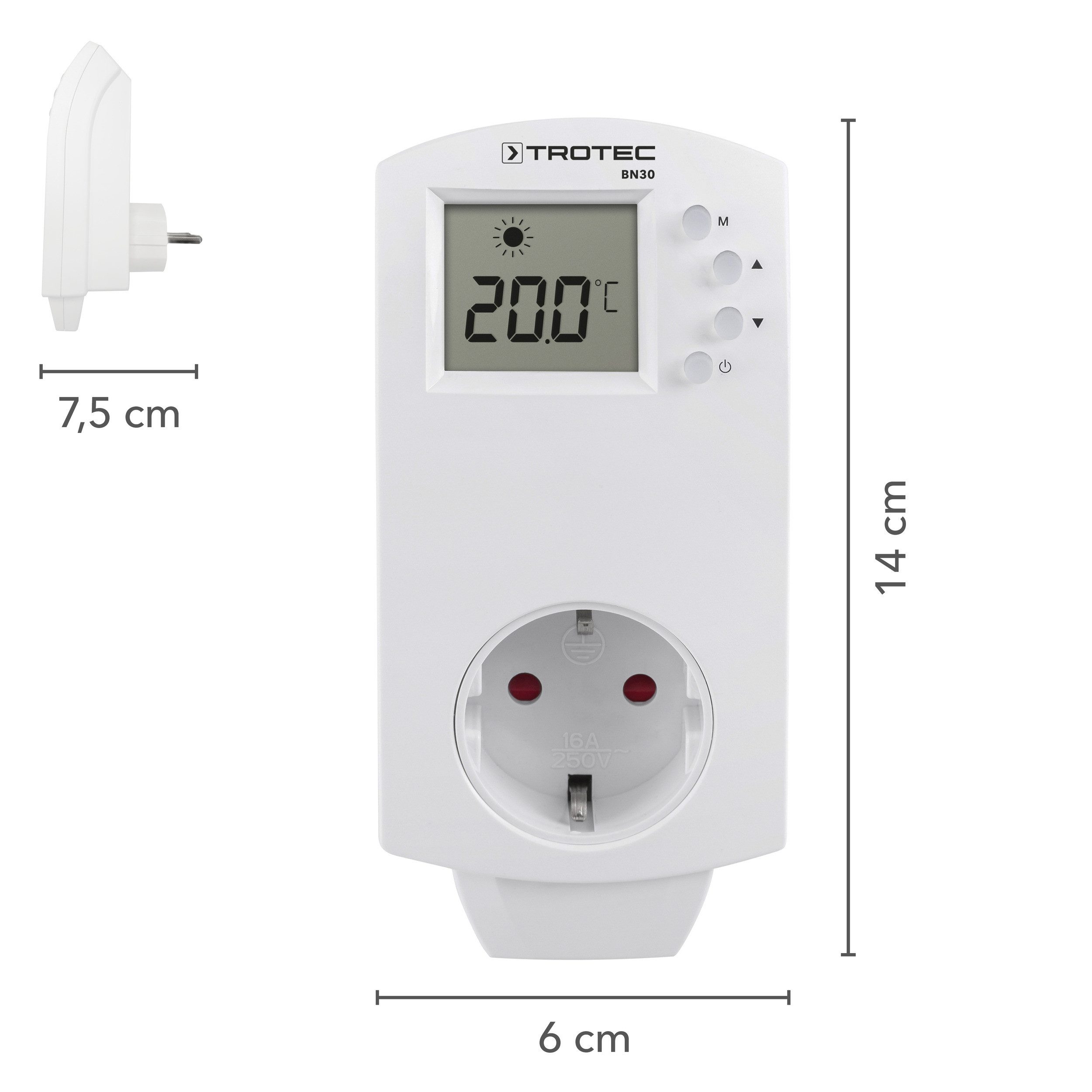 TROTEC Steckdosen-Thermostat BN30 Raumthermostat Temperaturregulierung