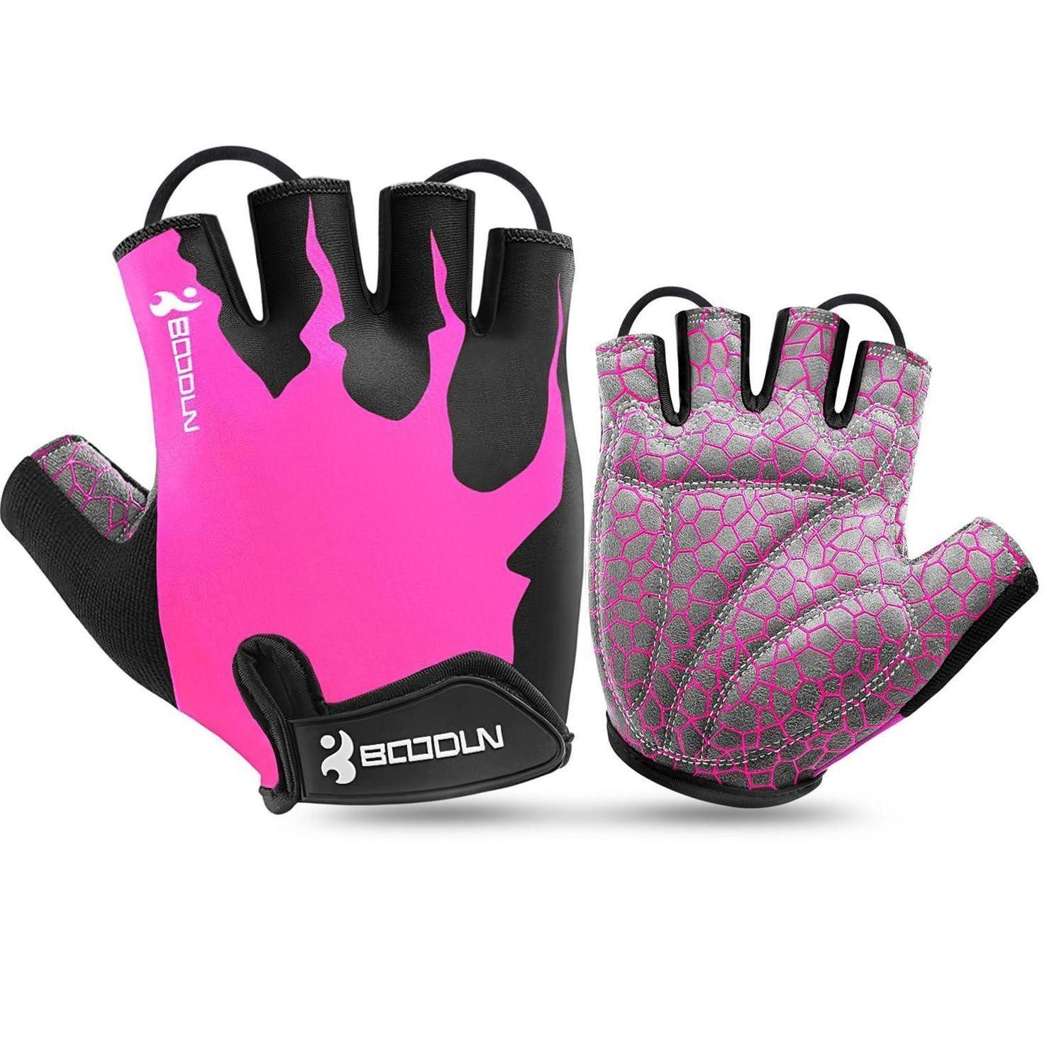LuxusKollektion Fahrradhandschuhe Fahrradhandschuhe Halbfinger Magenta (1-St)