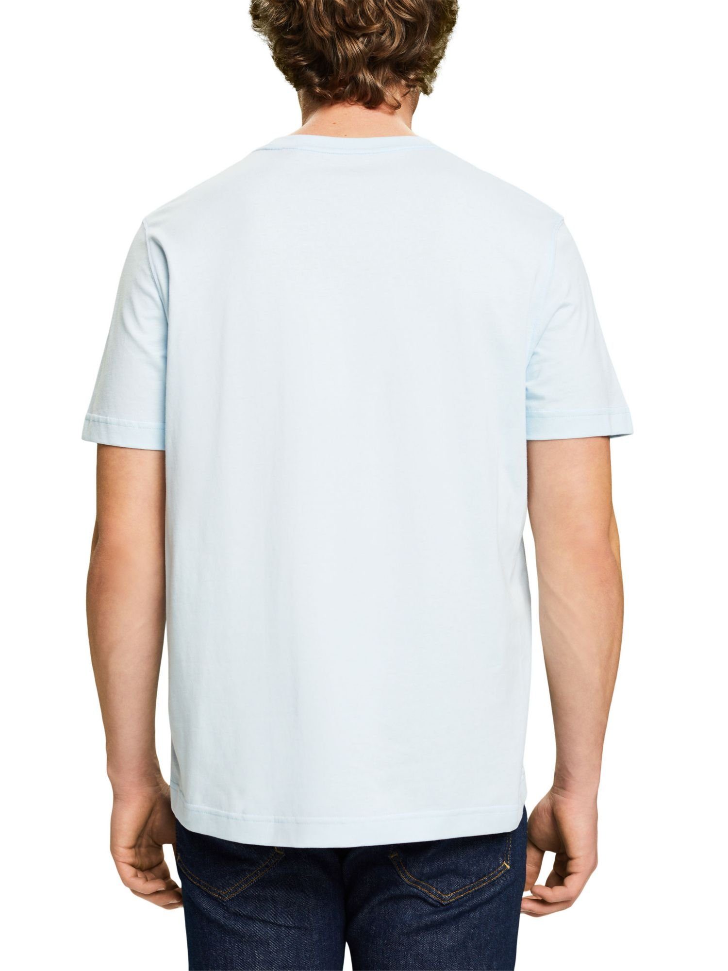 mit Logoprint (1-tlg) Baumwoll-T-Shirt Esprit PASTEL BLUE T-Shirt