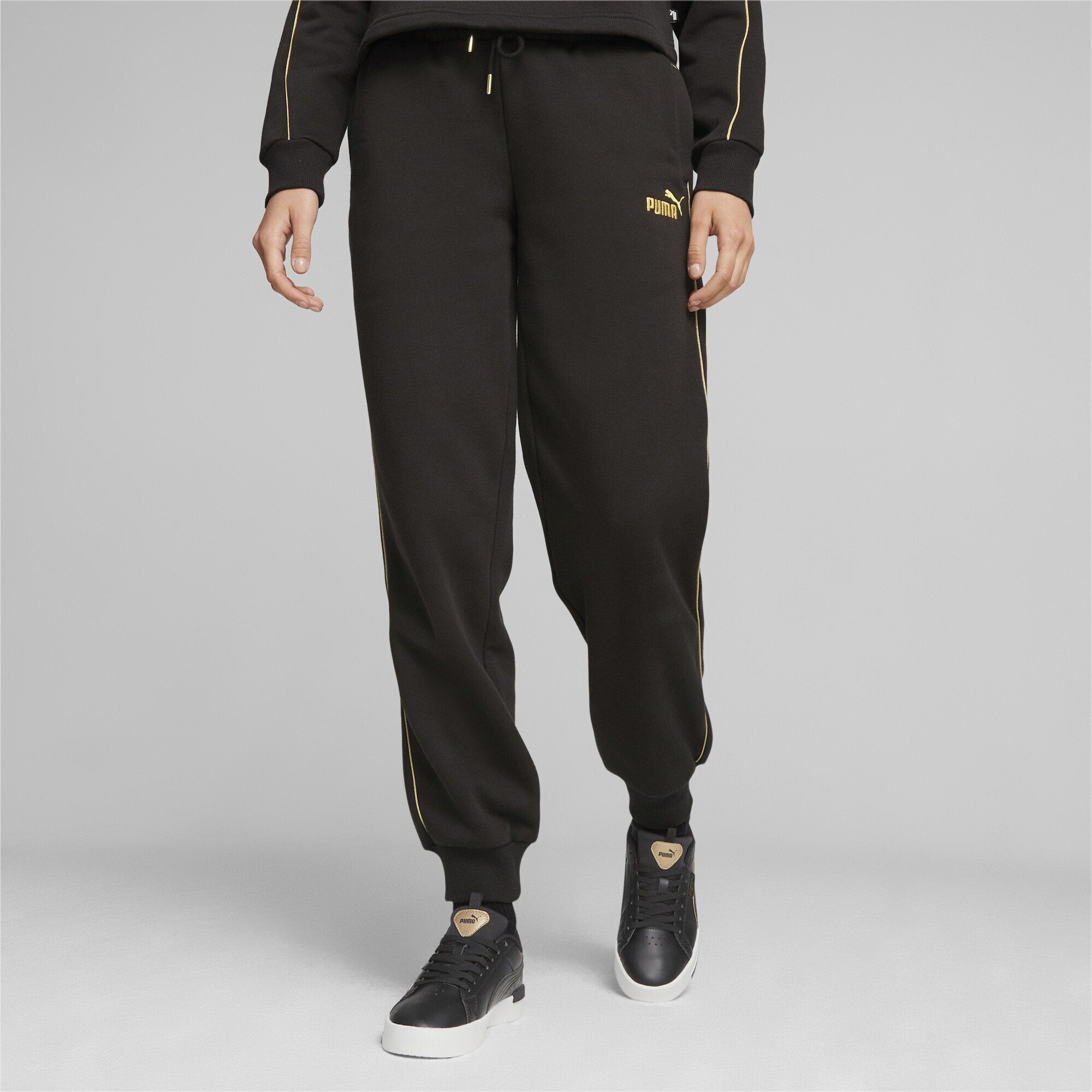 PUMA Sporthose Damen GOLD Jogginghose Black ESS+ MINIMAL