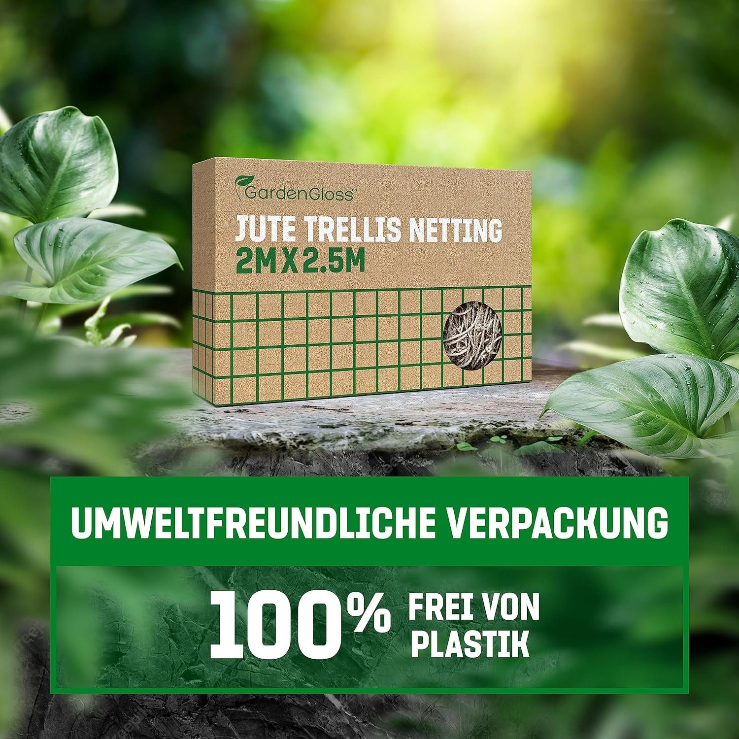 GardenGloss Rankhilfe Jute Ranknetz: Robust und vielseitig einsetzbar für Gurken, Tomaten – Bild 5 von 5