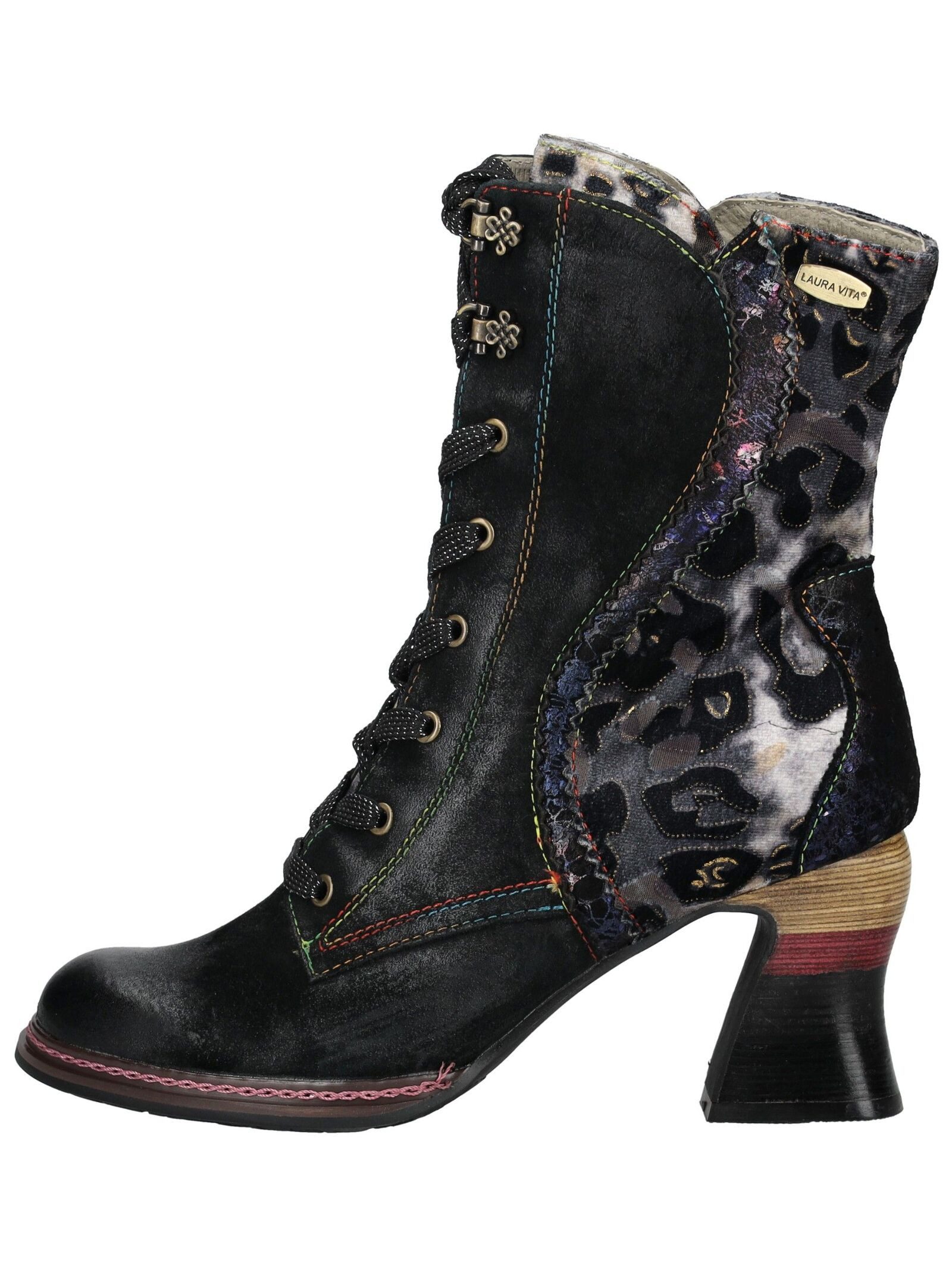 LAURA VITA Stiefelette Leder/Textil . Schnürstiefelette günstig online kaufen