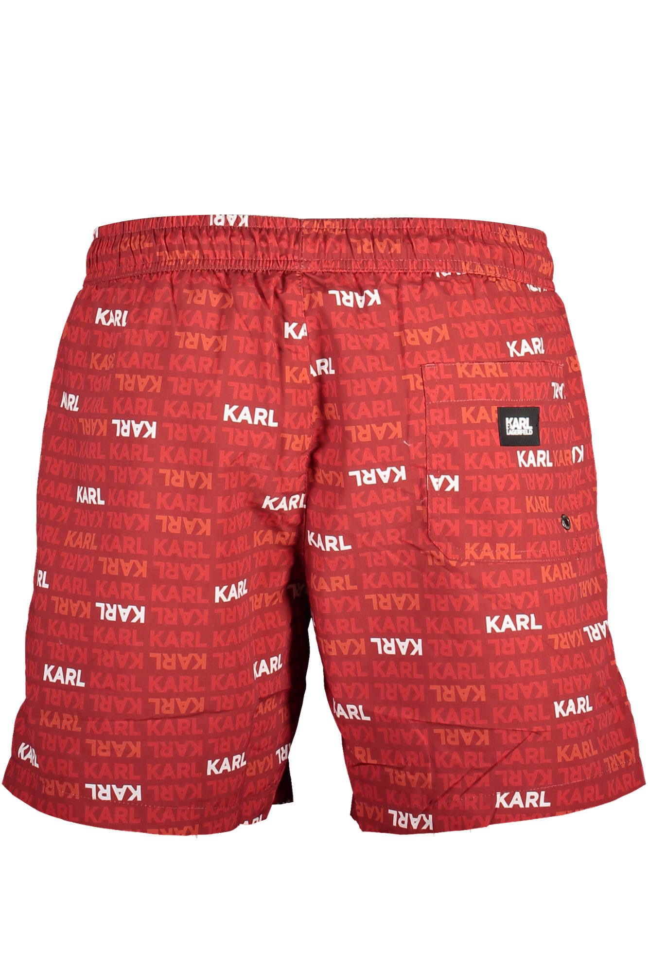 KARL LAGERFELD Badeshorts Elegante rote Herren-Badeboxer mit Kontrastdetails und Taschen