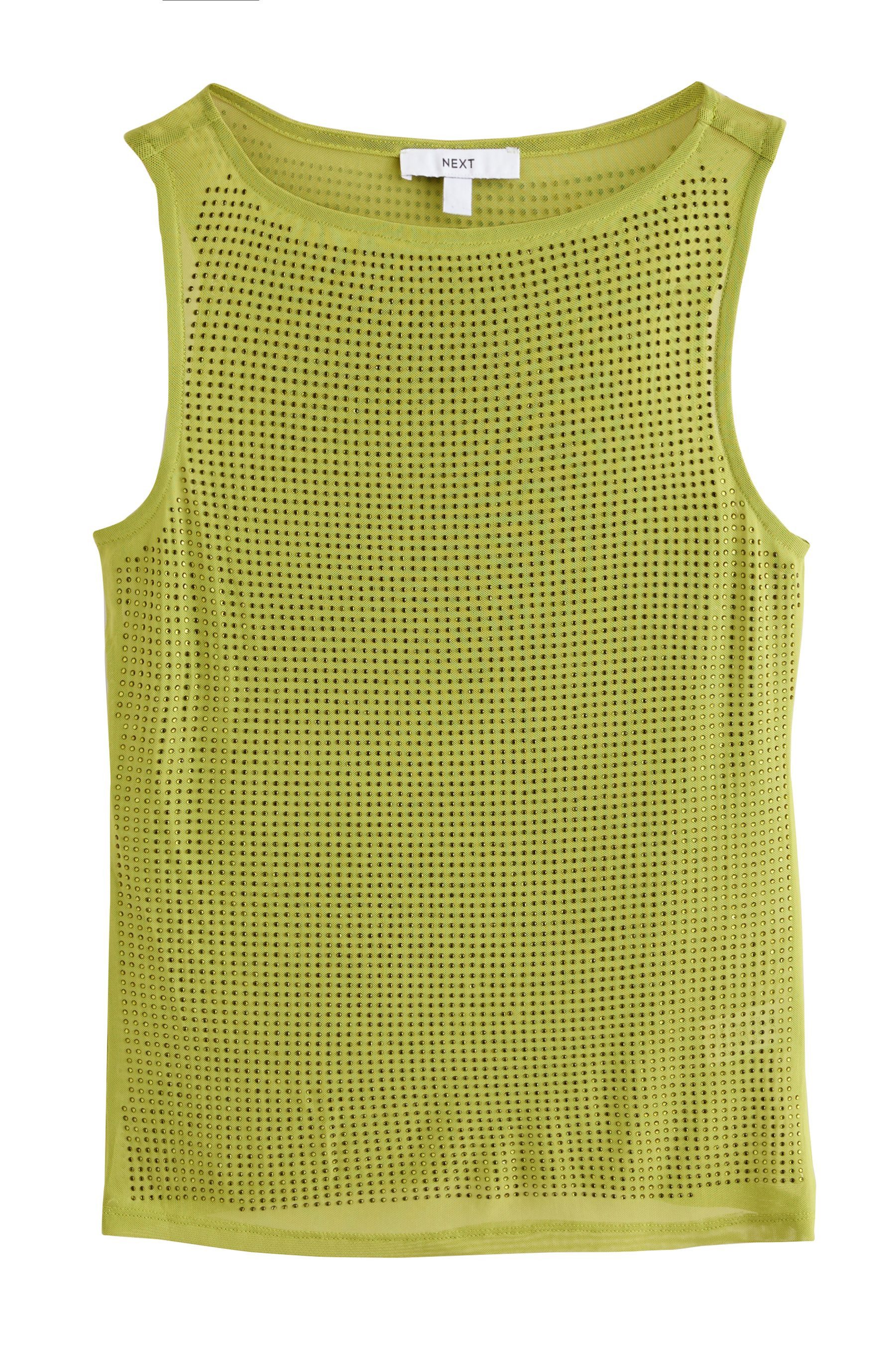 Next Blusentop Glitzerndes Mesh-Oberteil mit Hitzeversiegelung (1-tlg) günstig online kaufen