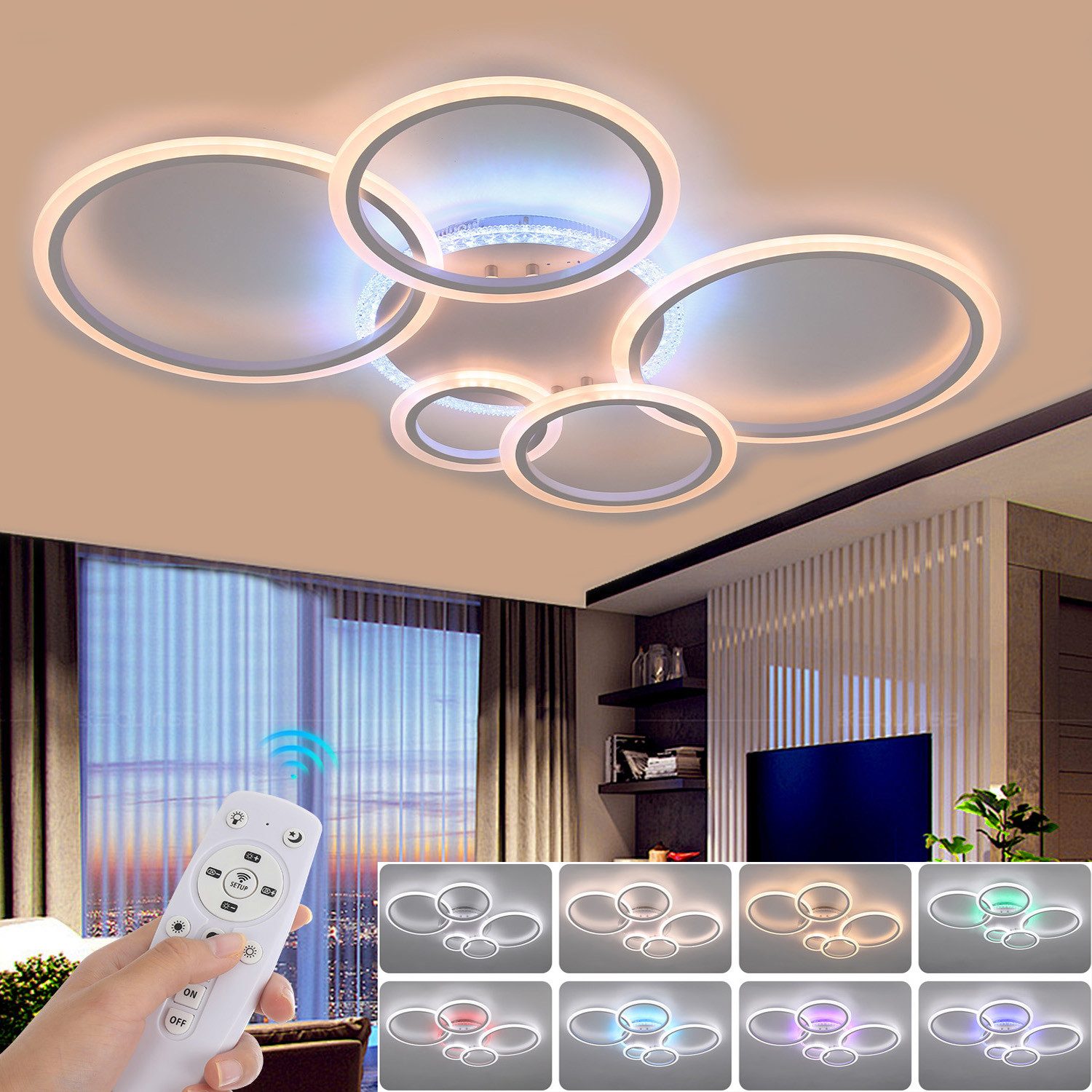 oyajia LED Deckenleuchte 52W/90W Deckenlampe RGB günstig online kaufen