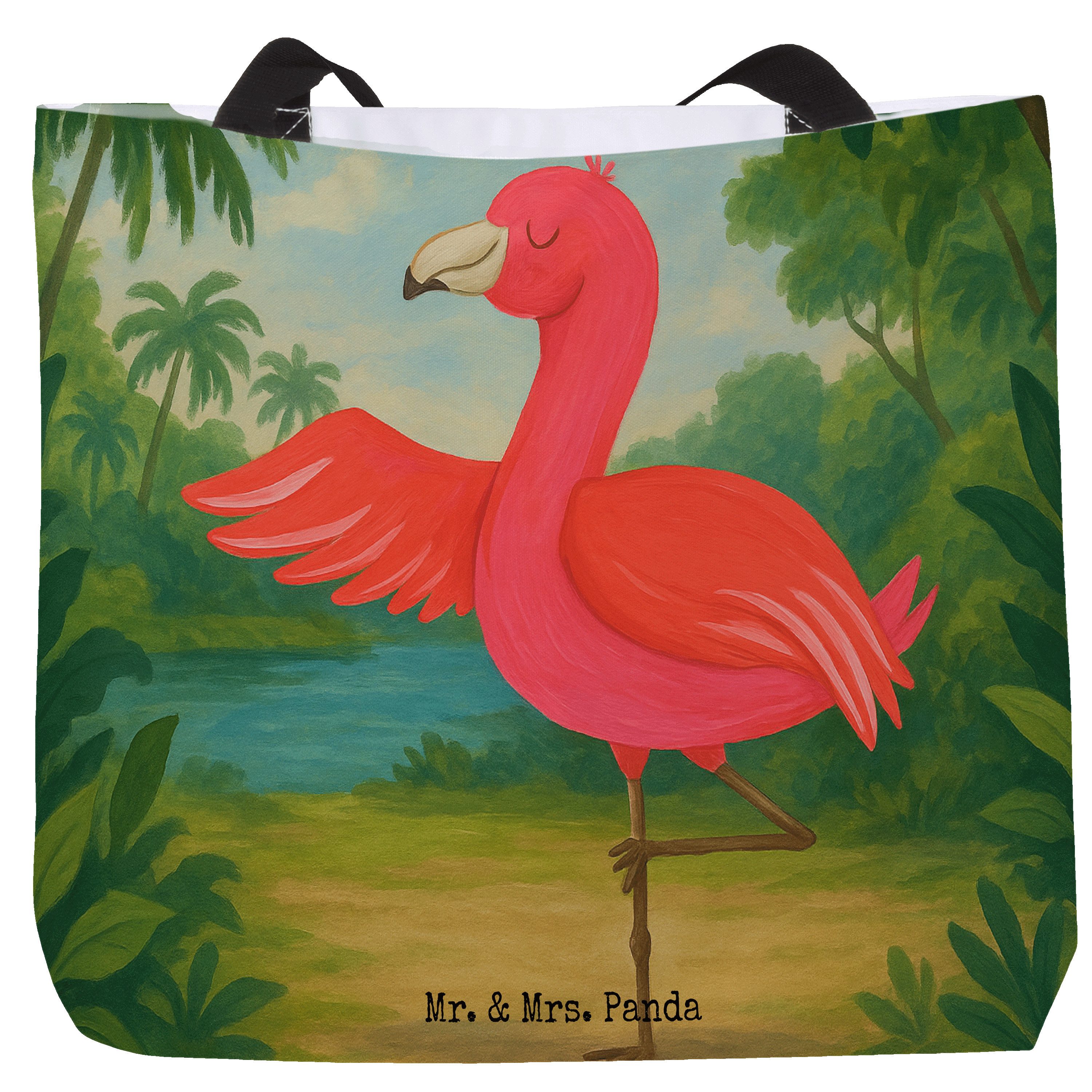 Shopper Flamingo Yoga Design, Tote Bag, Weiß, Bag, Beutel, Namaste, Yogi, Vog
