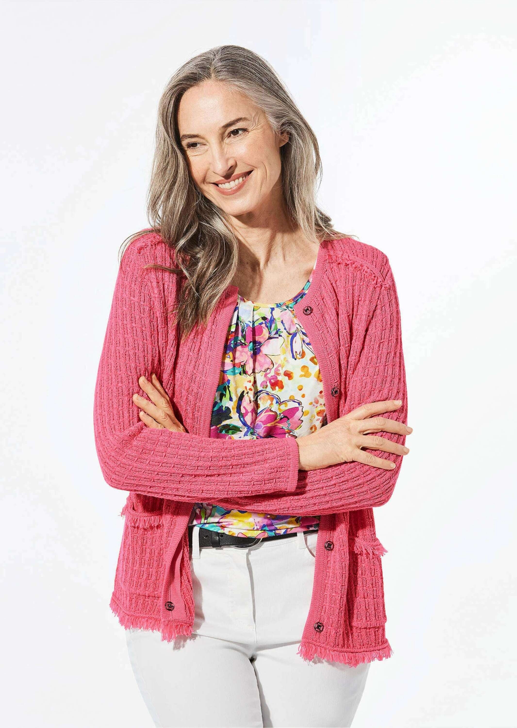 GOLDNER Strickjacke Strickjacke mit Druckknöpfen günstig online kaufen