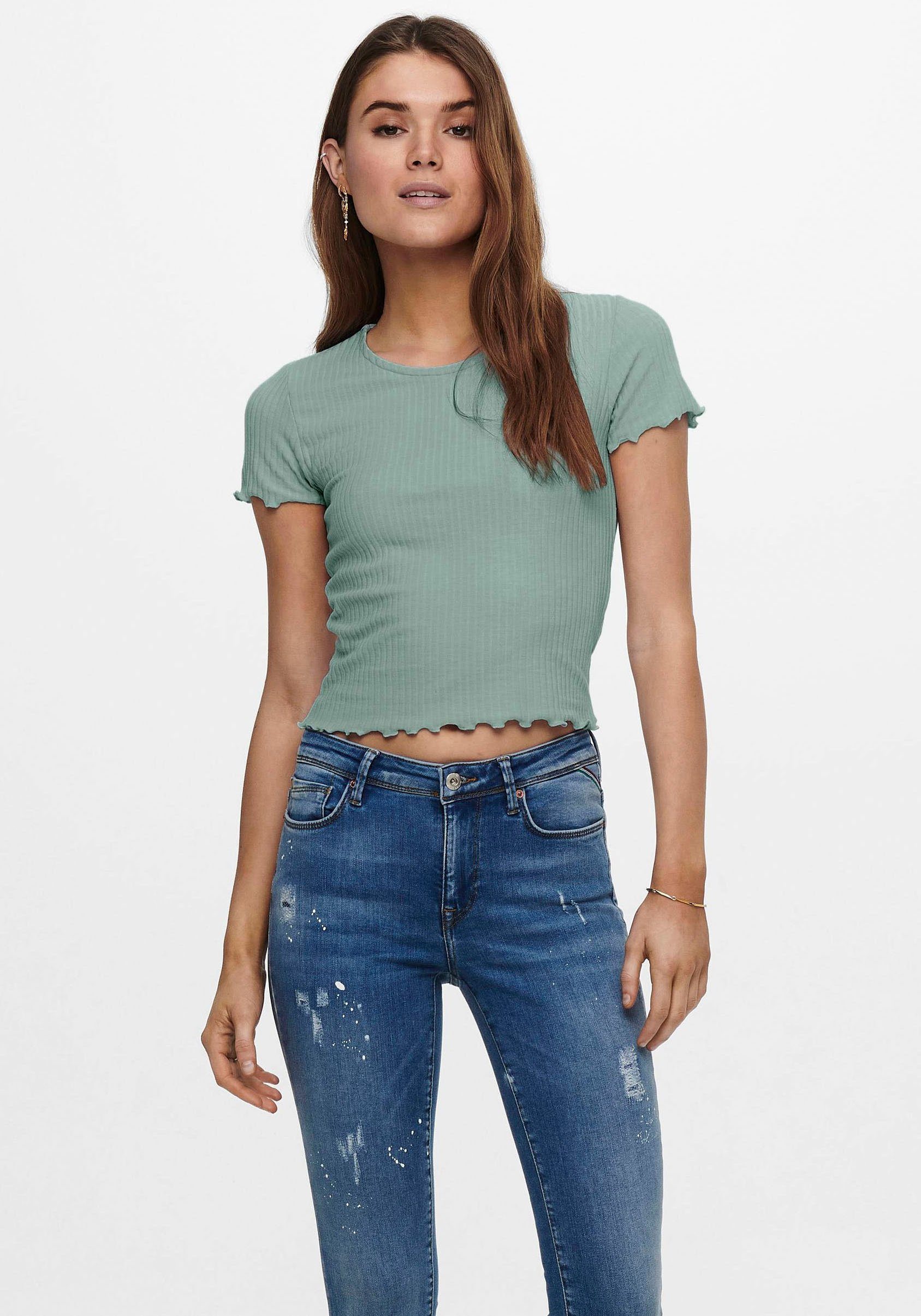 ONLY Rundhalsshirt ONLEMMA S/S SHORT TOP günstig online kaufen