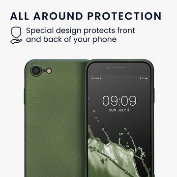 kwmobile Handyhülle Hülle für Apple iPhone SE / 8 / 7, Silikon Case - Soft Handyhülle - Handy Cover in Metallic Tannengrün
