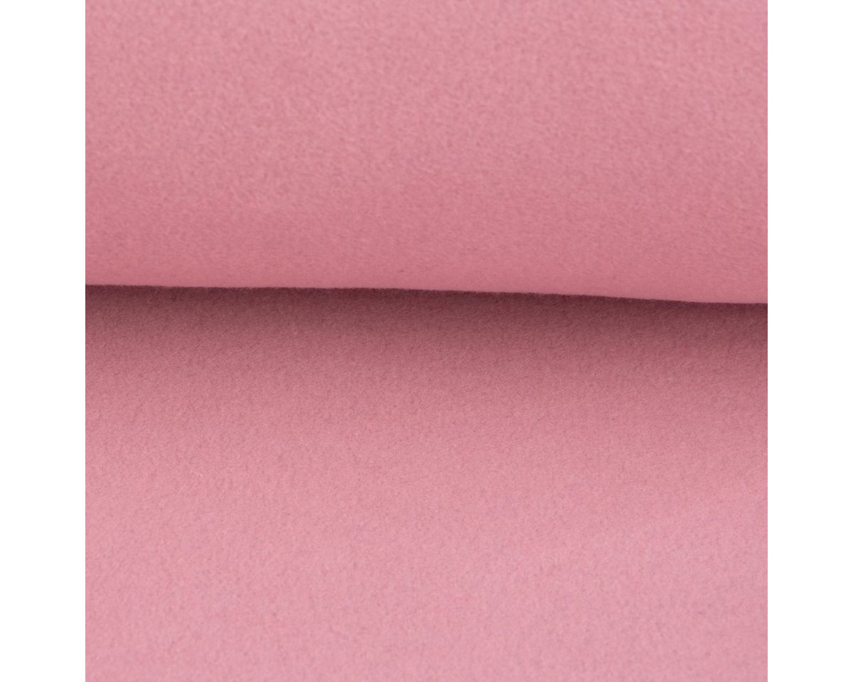 Thumbnail - SCHÖNER LEBEN. Stoff Baumwollfleece Fleece aus Baumwolle einfarbig altrosa 1,45m