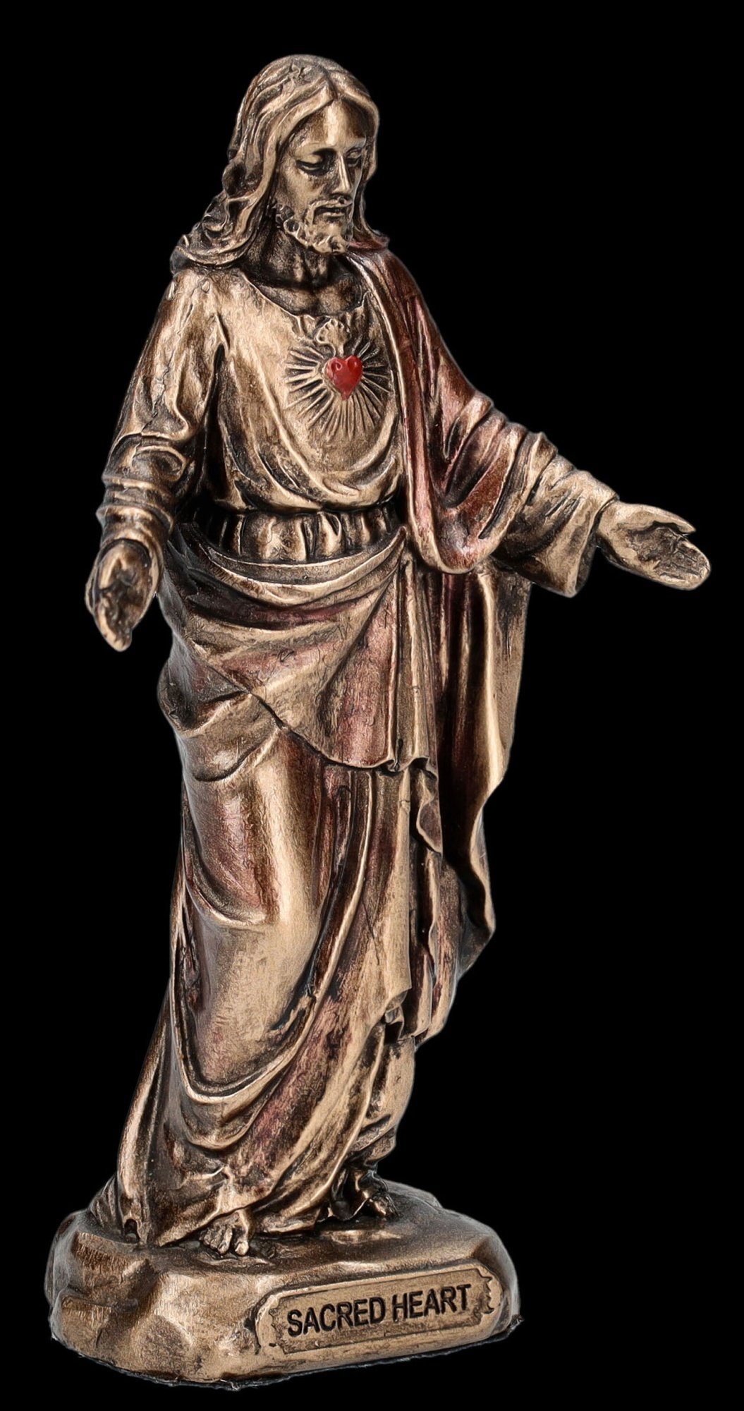Figuren Shop GmbH Dekofigur Jesus Figur klein - Gesegnetes Herz Jesu - Veronese - Christliche Deko