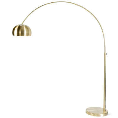 Zuiver Stehlampe Stehleuchte Bow, höhenverstellbar, LED-Beleuchtung, aus Metall, Marmor, B 158 Zentimeter, T 39 Zentimeter