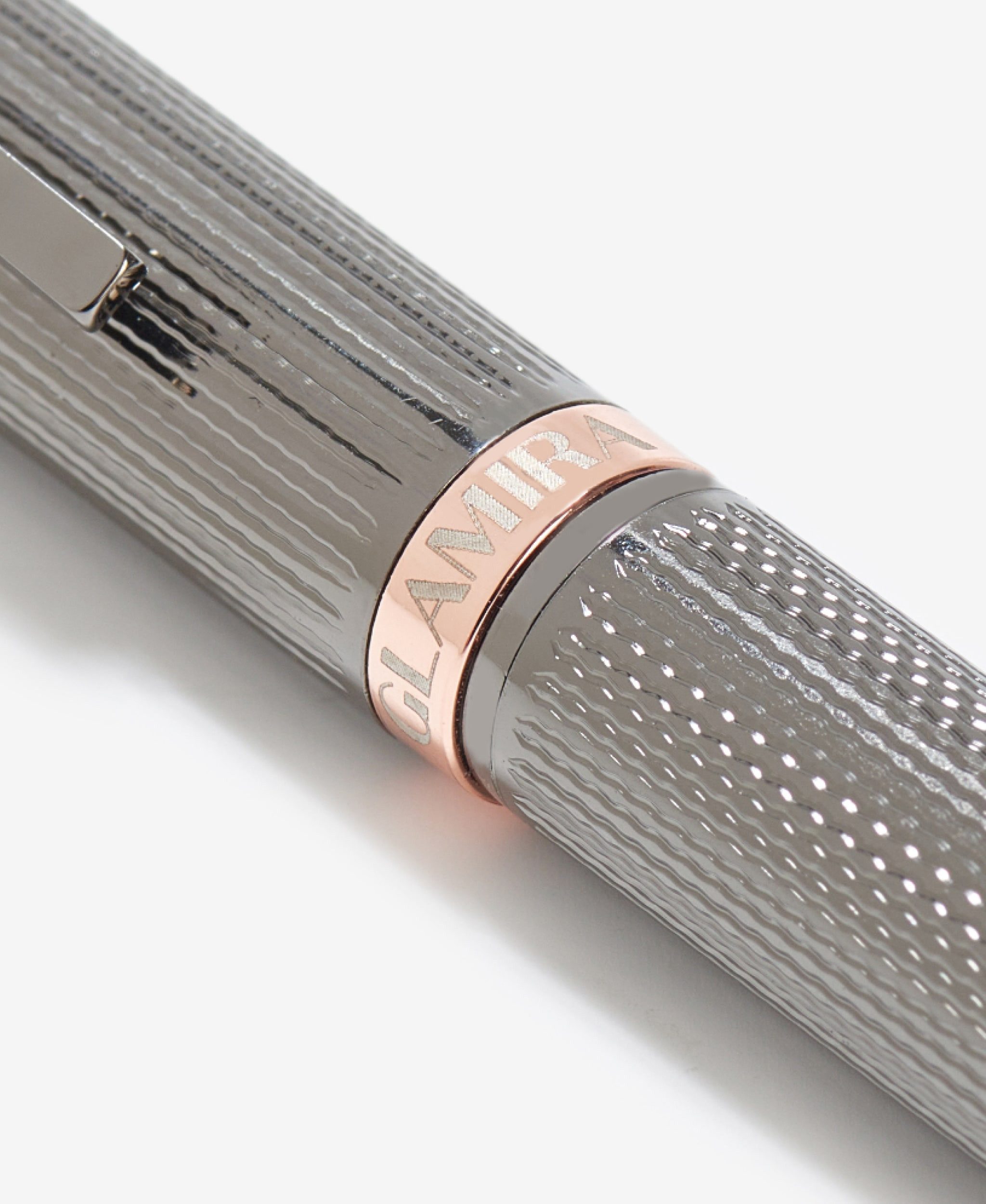 GLAMIRA Kugelschreiber Metallkugelschreiber - Grau mit Roségold, (1-tlg), Drehmechanik; aus Kupfer gefertigt
