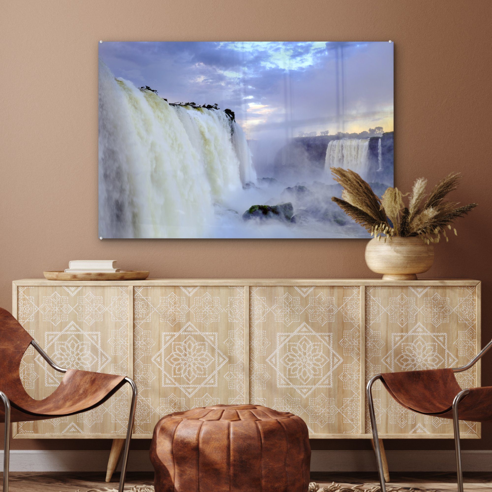 in MuchoWow & der Schlafzimmer bei Acrylglasbilder Sonnenaufgang Acrylglasbild (1 Iguazu-Wasserfall Teufelsschlund St), Wohnzimmer Brasilien,