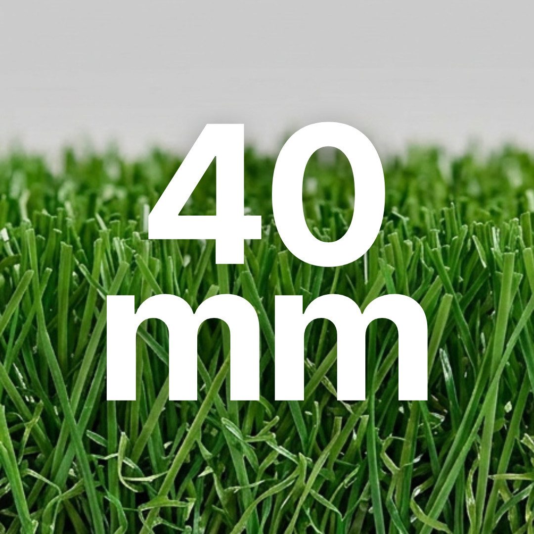 Tapiso Kunstrasen VERDE, rechteckig, Höhe: 40 mm, UV-beständig, pflegeleicht, wetterfest für Garten & Terrasse