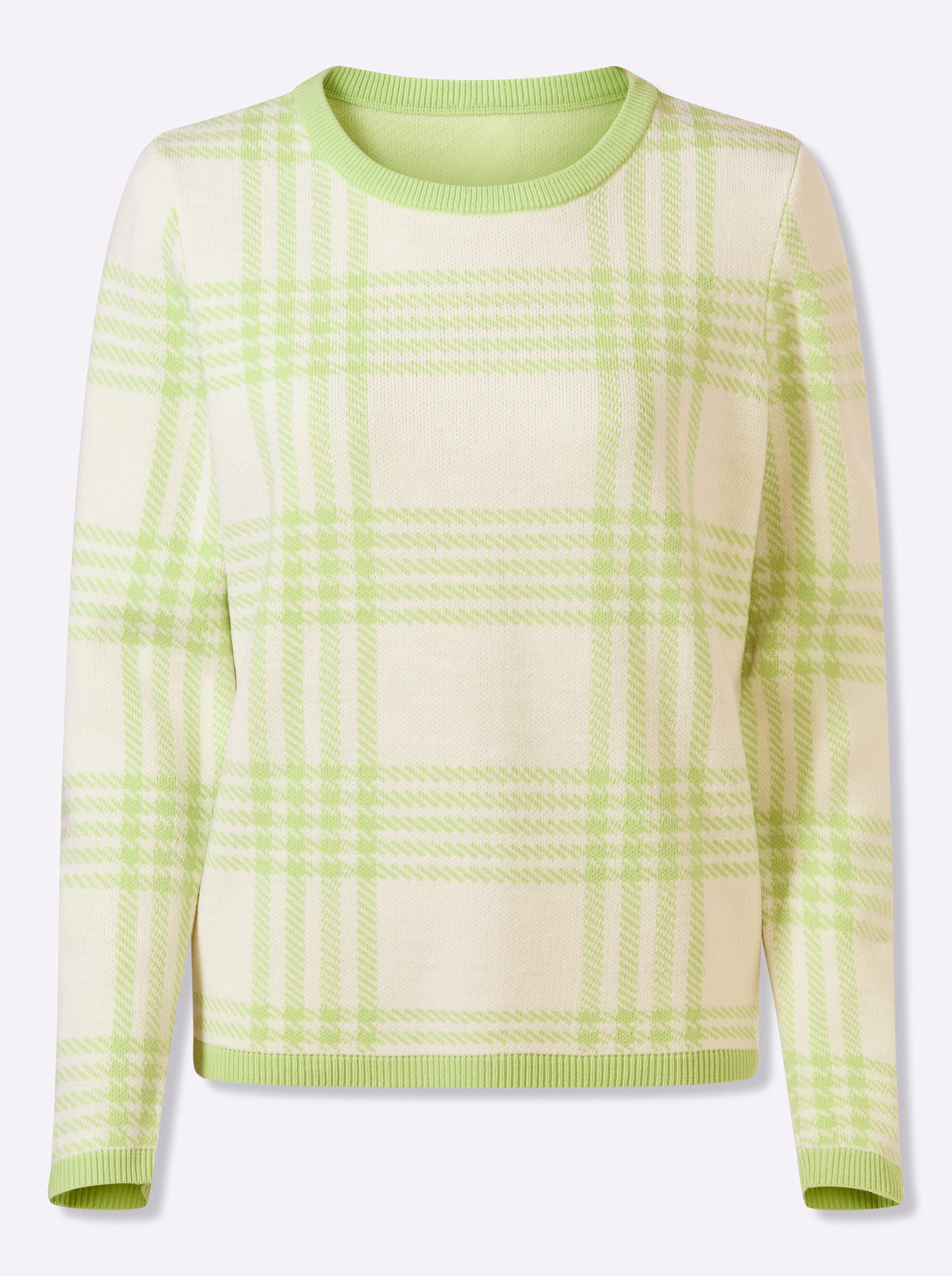 Strickpullover Rundhals-Pullover Langarm Jacquard