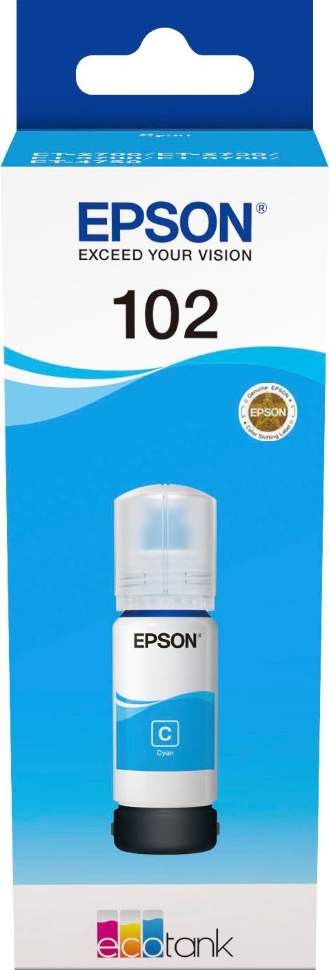 (für EPSON, cyan) 102 EcoTank Epson Druckerpatrone x, 102 original Nachfülltinte