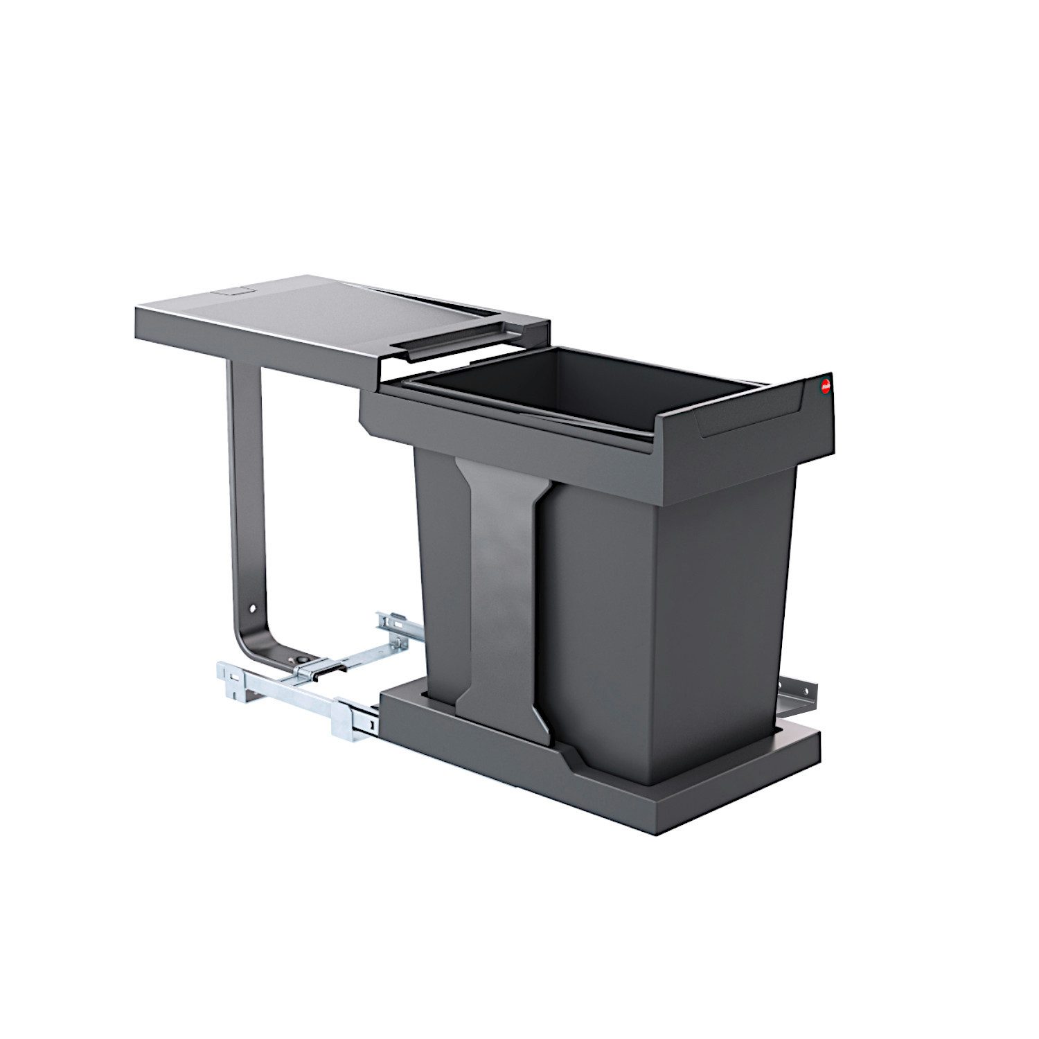 Hailo Einbaumülleimer Hailo Abfallsammler 3636001 AS Swing Solo 20 Liter automatic, für Schrankbreite ab 400 mm mit Drehtür