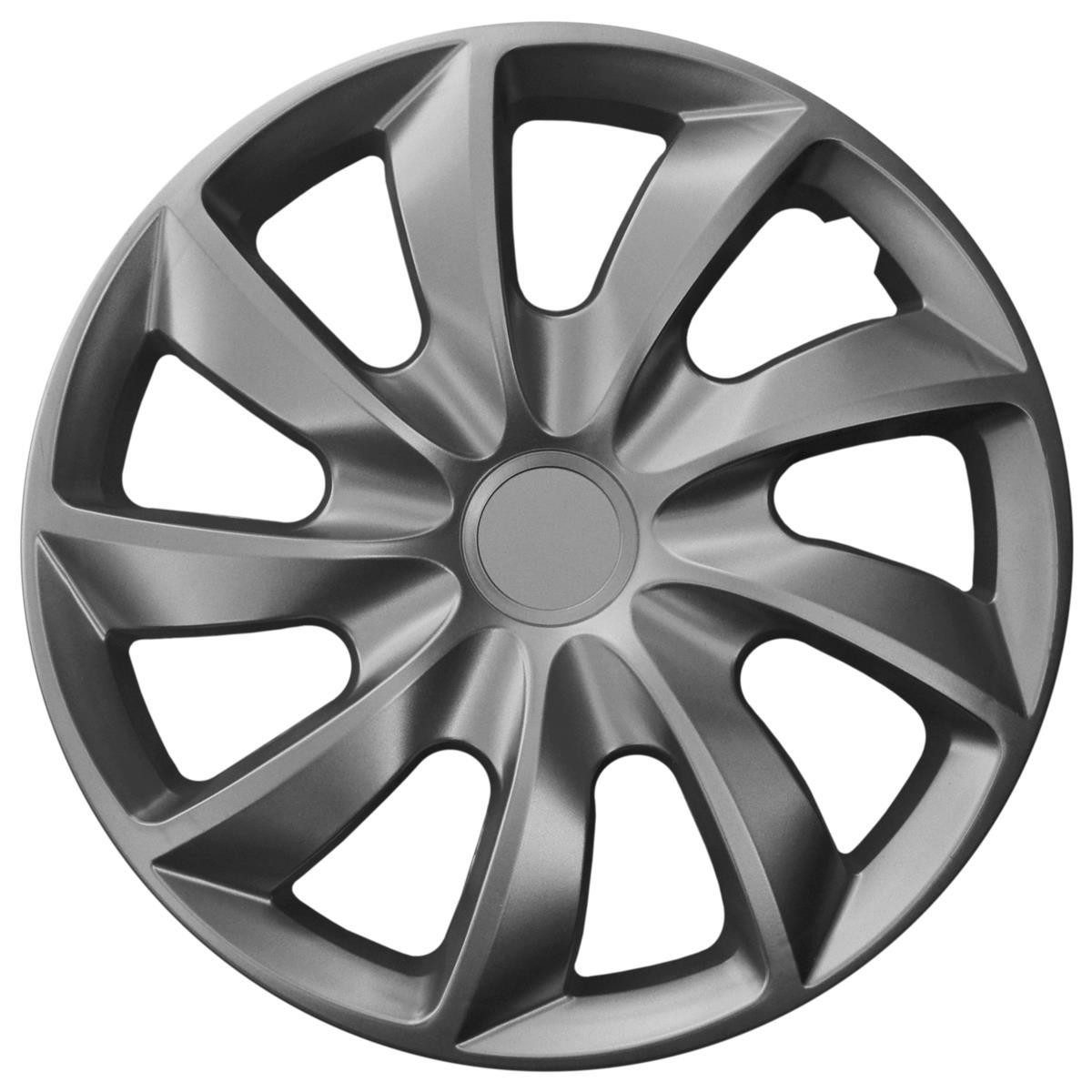 NRM Radkappe QUAD 13 Zoll in Graphite, 13 in Zoll, (4-St) Radzierblenden für Stahlfelgen Radkappen Satz 4er Set 13"