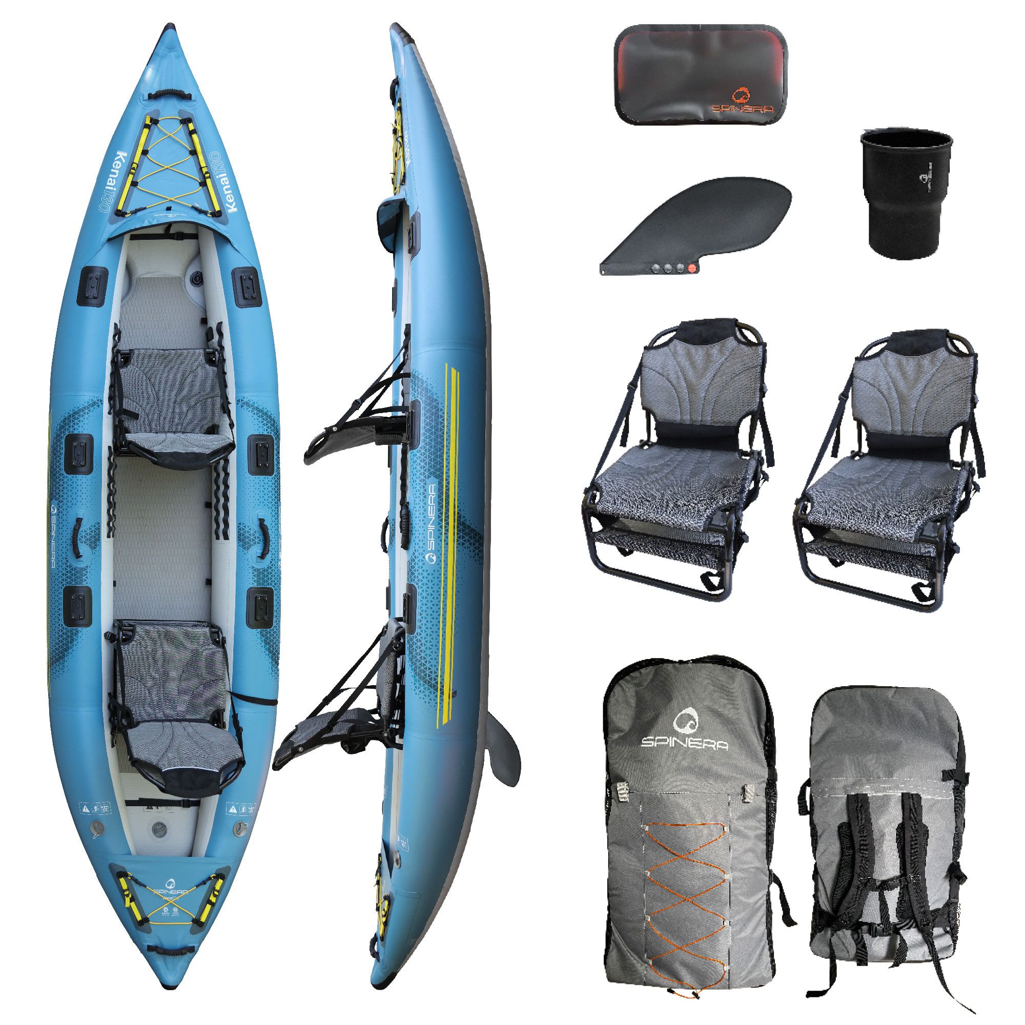Spinera Tourenkajak Spinera Kenai 130 Kayak 2 Personen aufblasbares Premium Kajak inkl
