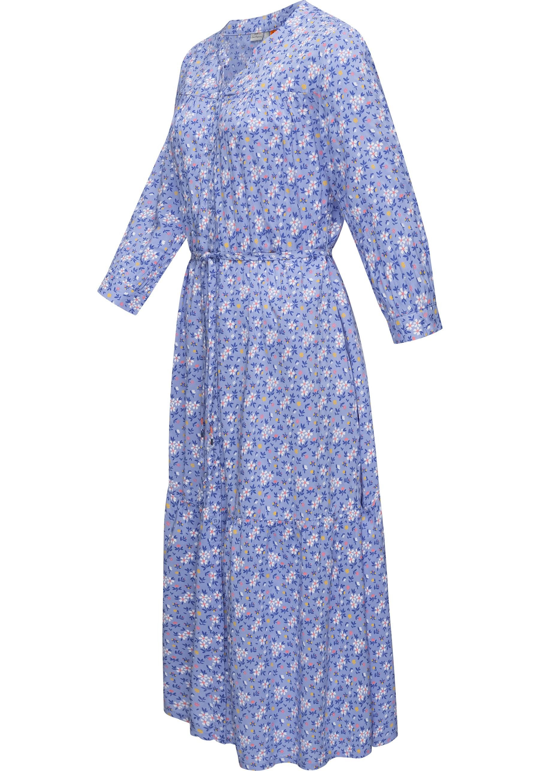 Ragwear Maxikleid "Meve", Leichtes Langarmkleid mit Blumenmuster günstig online kaufen