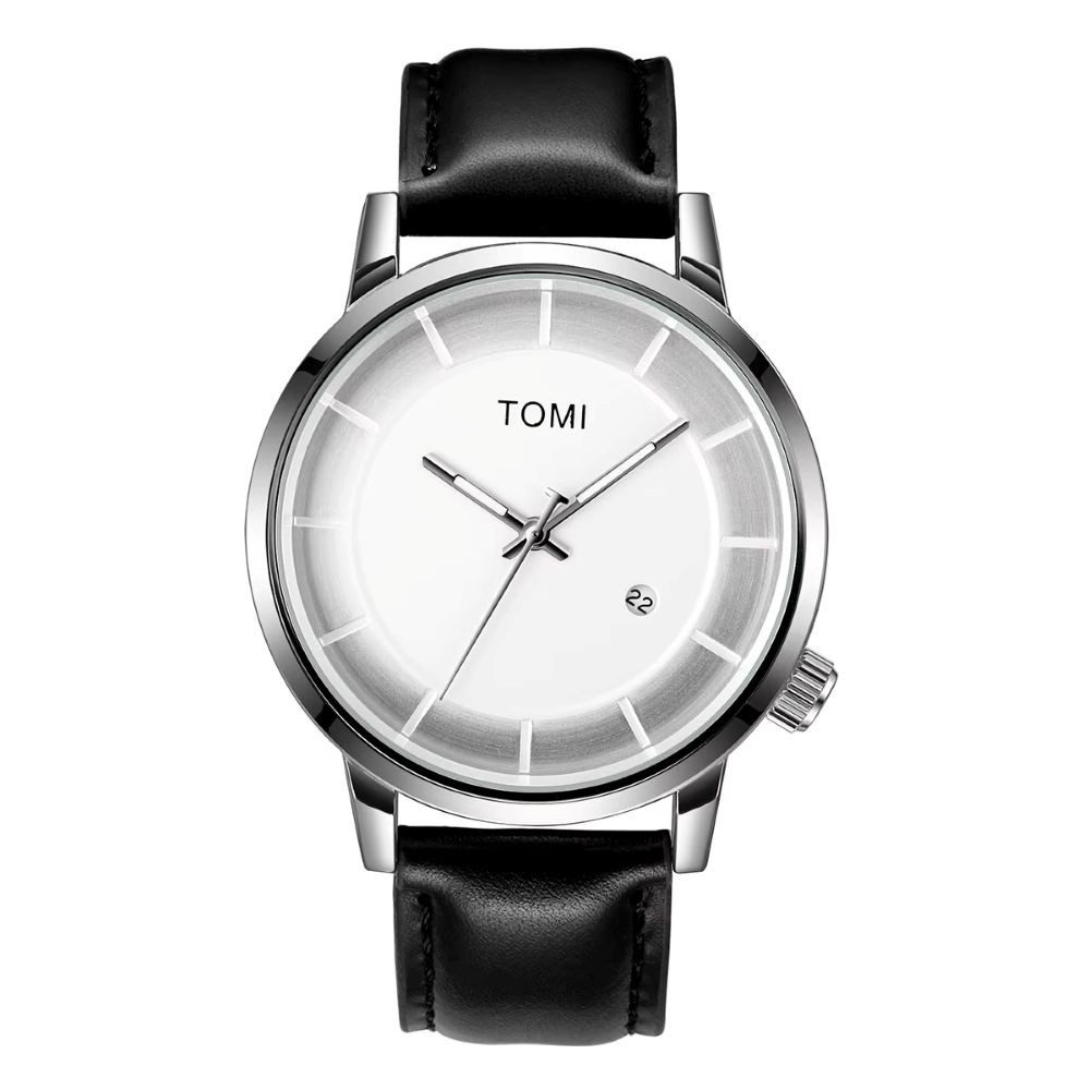 Quarzuhr TOMI Herrenuhr – Minimalistisches Design, 6 Farben, Kalender,Quarz