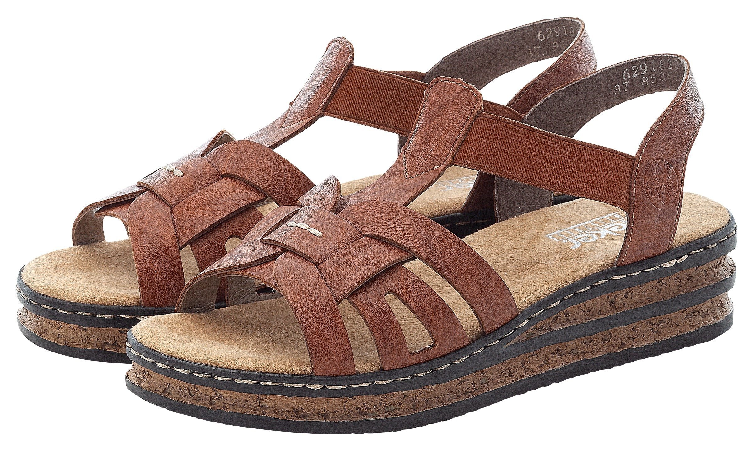 Braune Rieker Keilabsatz Sandaletten für Damen kaufen | OTTO
