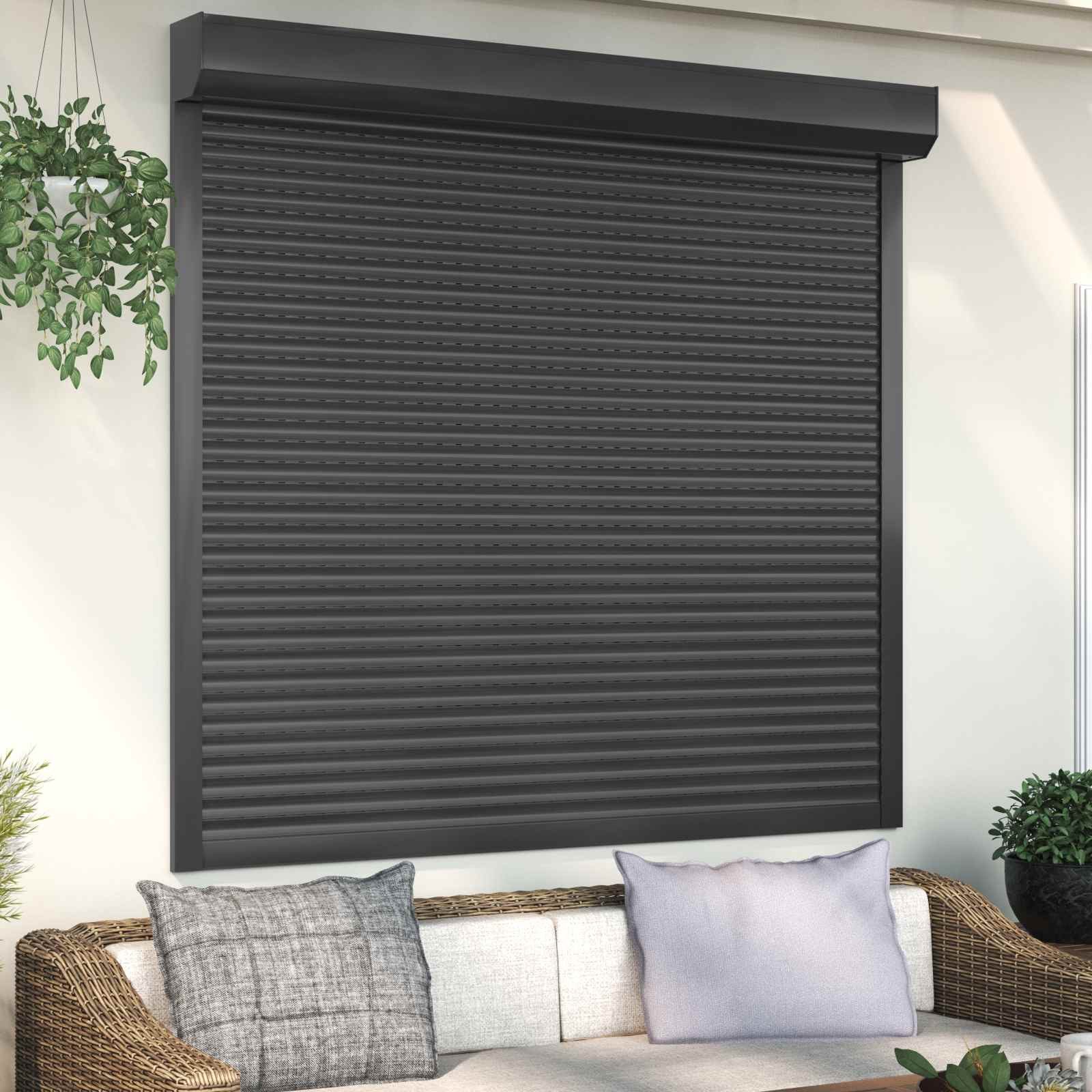 vidaXL Fensterladen Rollladen Anthrazit 160 x 150 cm Aluminium und Polyurethan, BxH: 14x150 cm, (1-St)