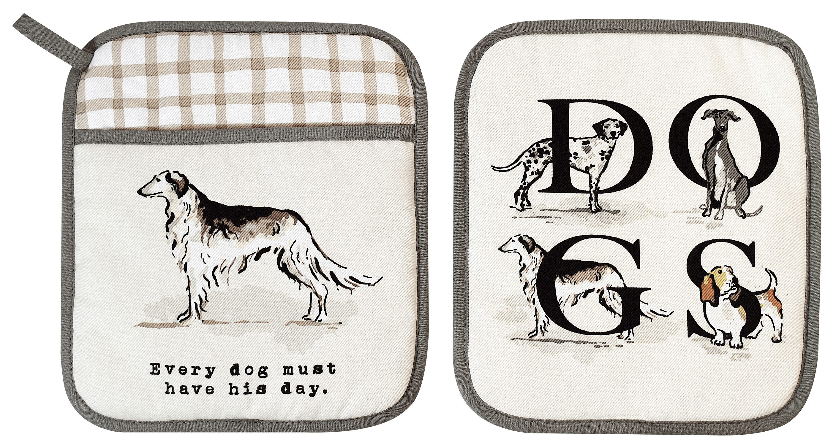 Ulster Weavers Topflappen Country Dogs, (1-tlg., 1-teilig), 1x Topflappen hitzebeständig wattiert Pfannen Untersetzer ca.21x21cm