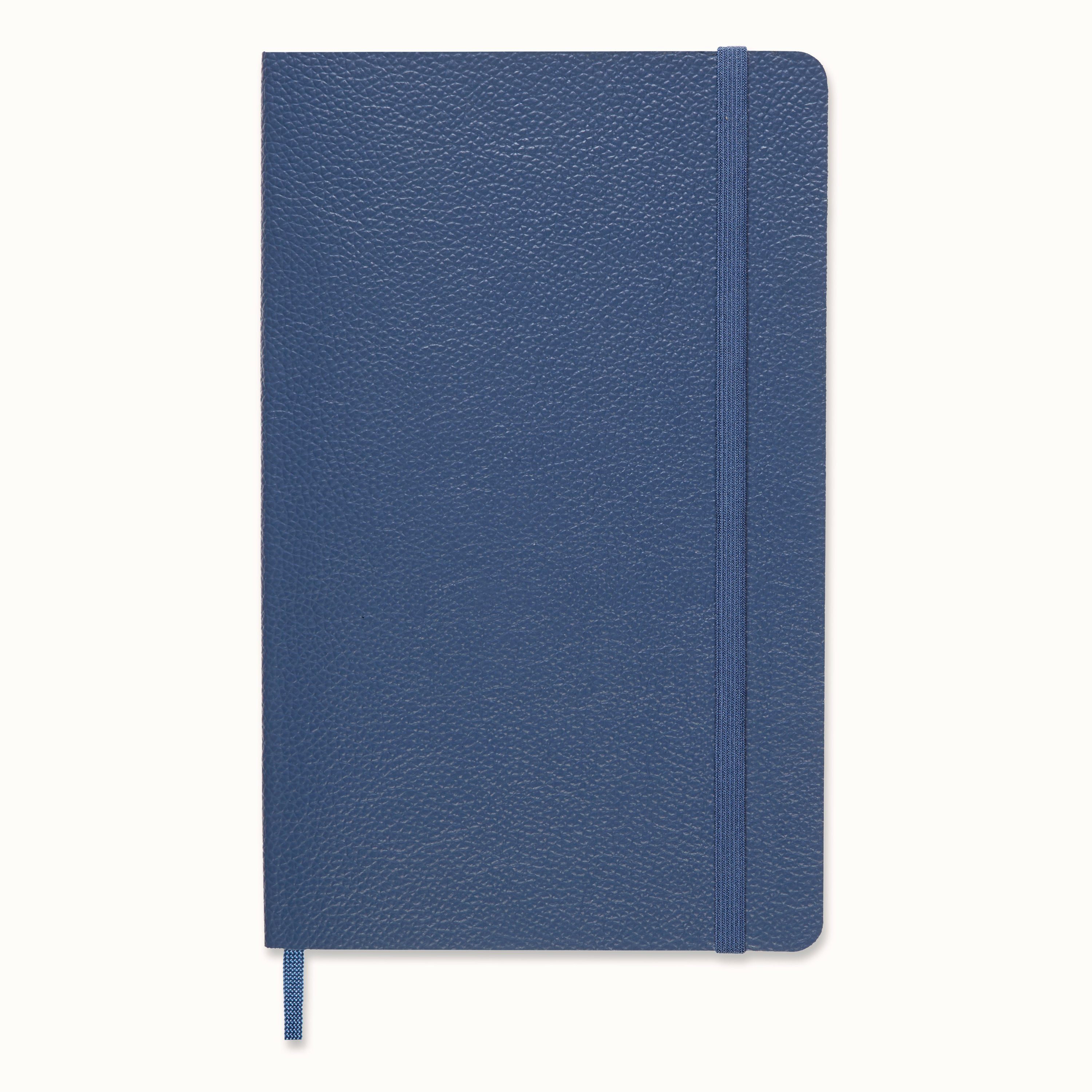 MOLESKINE Notizbuch, Weicher Ledereinband - Groß (13x21) - Liniert - Vergissmeinnicht Blau
