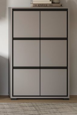 xonox.home Schuhschrank Jaru (in grau mit schwarz, 65 x 103 cm) mit Soft-Close