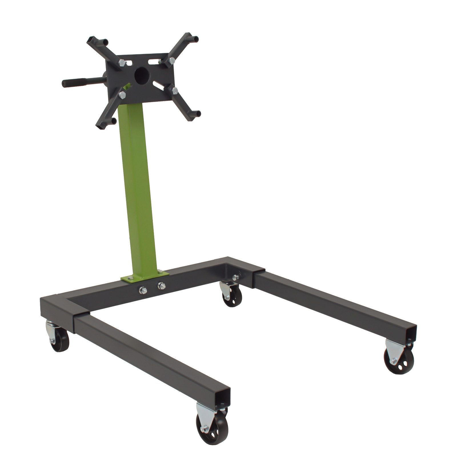 TRUTZHOLM Werkstattkran Motorständer Stahl Tragkraft 550 kg 360° Montagekopf 4 Räder mobil, Tragkraft max.0.55t Hohe Traglast, 360° drehbarer Montagekopf, mobil, 4 Räder