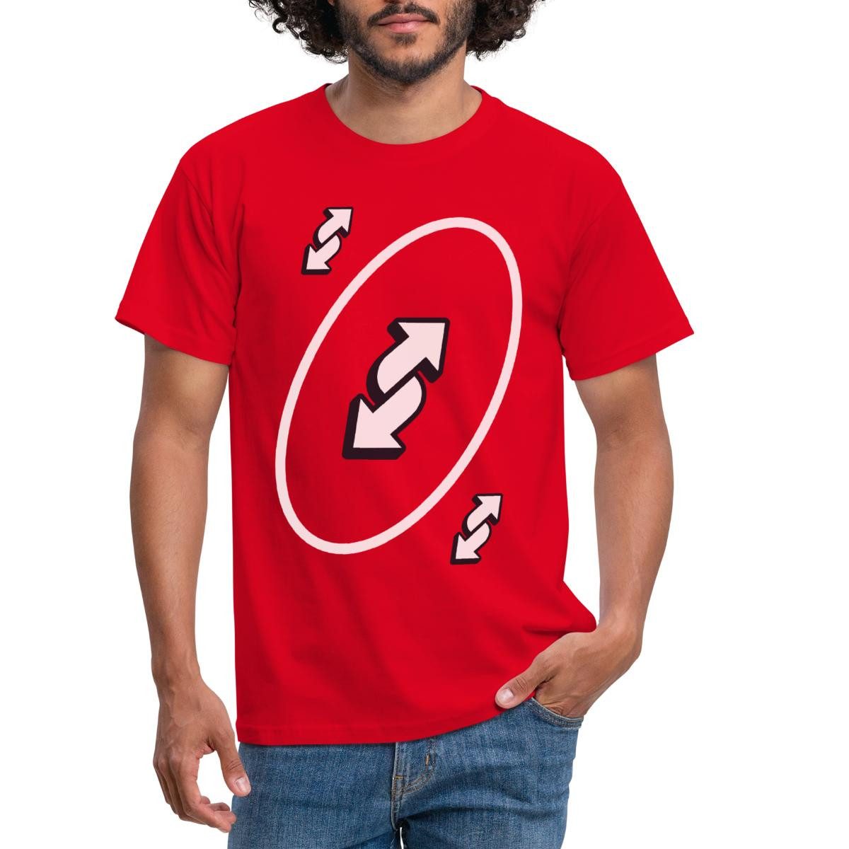 Spreadshirt T-Shirt UNO Karten Kostüm Richtungswechsel-Karte Karneval Männe günstig online kaufen