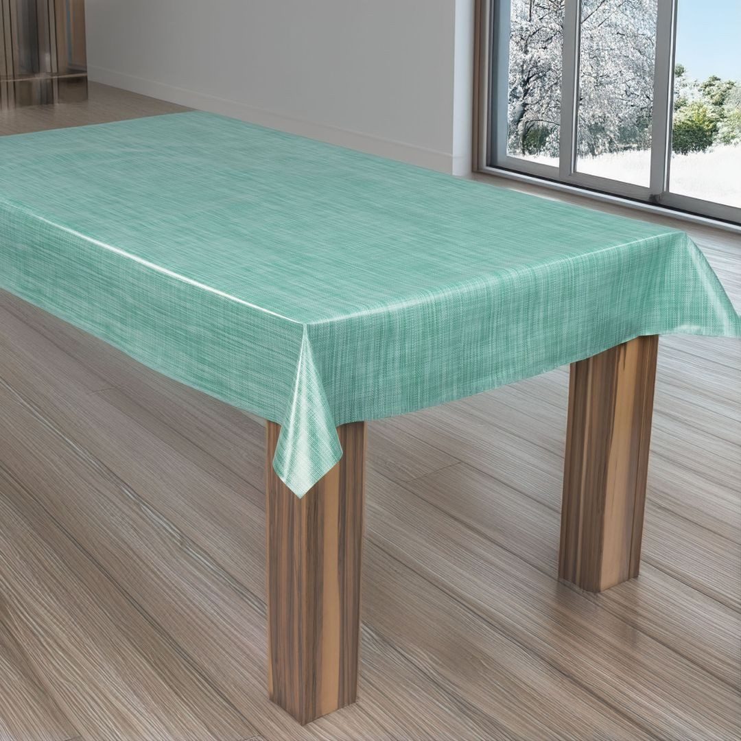 laro Tischdecke laro Wachstuch-Tischdecke Wachstischdecke Leinenoptik Türkis – Bild 2 von 5