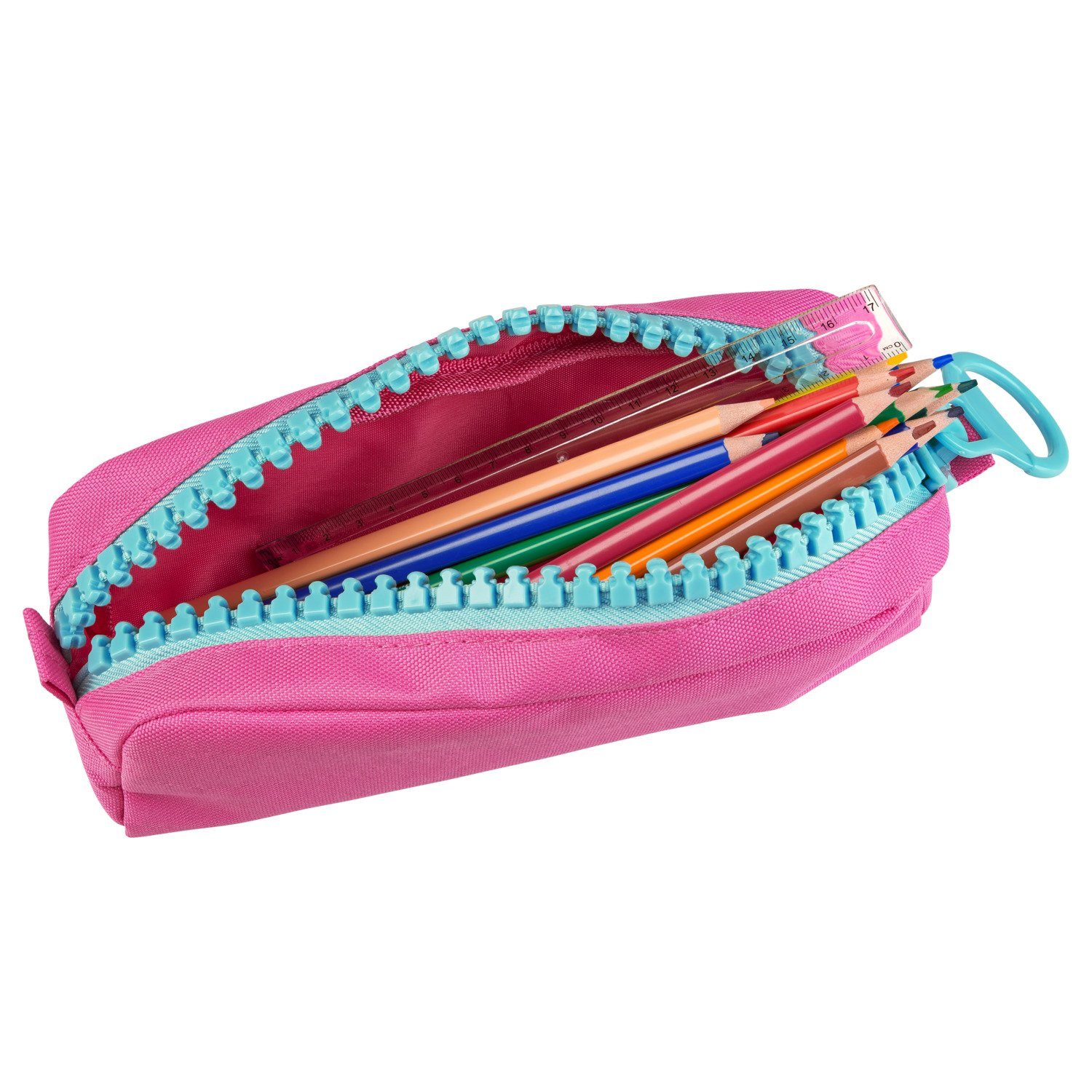 Idena Federtasche Idena 20099 - Faulenzer mit Riesenzipper, magenta – Bild 3 von 3