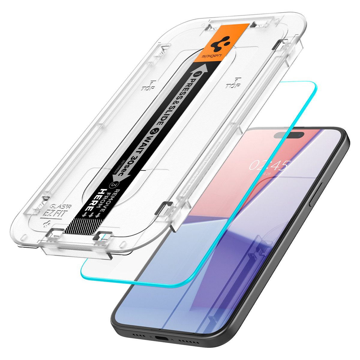 Spigen Displayschutzfolie 2x Displayschutz für iPhone 15 / 16 Schutzglas Panzerfolie Echt Glas, 2 Stück, Tempered Glass, Anti-Fingerabdruck, Case Friendly, Hartglas