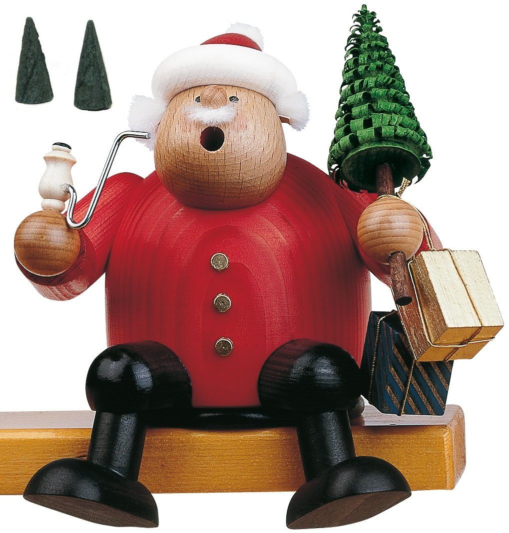 KWO Kunstgewerbe Werkstätten Räuchermännchen Räuchermännchen Kantenhocker Weihnachtsmann farbig 15,0 cm Erzgebirge, Original Erzgebirge. € 112,90