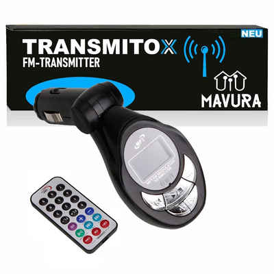 MAVURA TRANSMITOX FM Transmitter Bluetooth 12V KFZ Ladegerät USB SD KFZ-Transmitter, mit Fernbedienung für Handy Radio Adapter