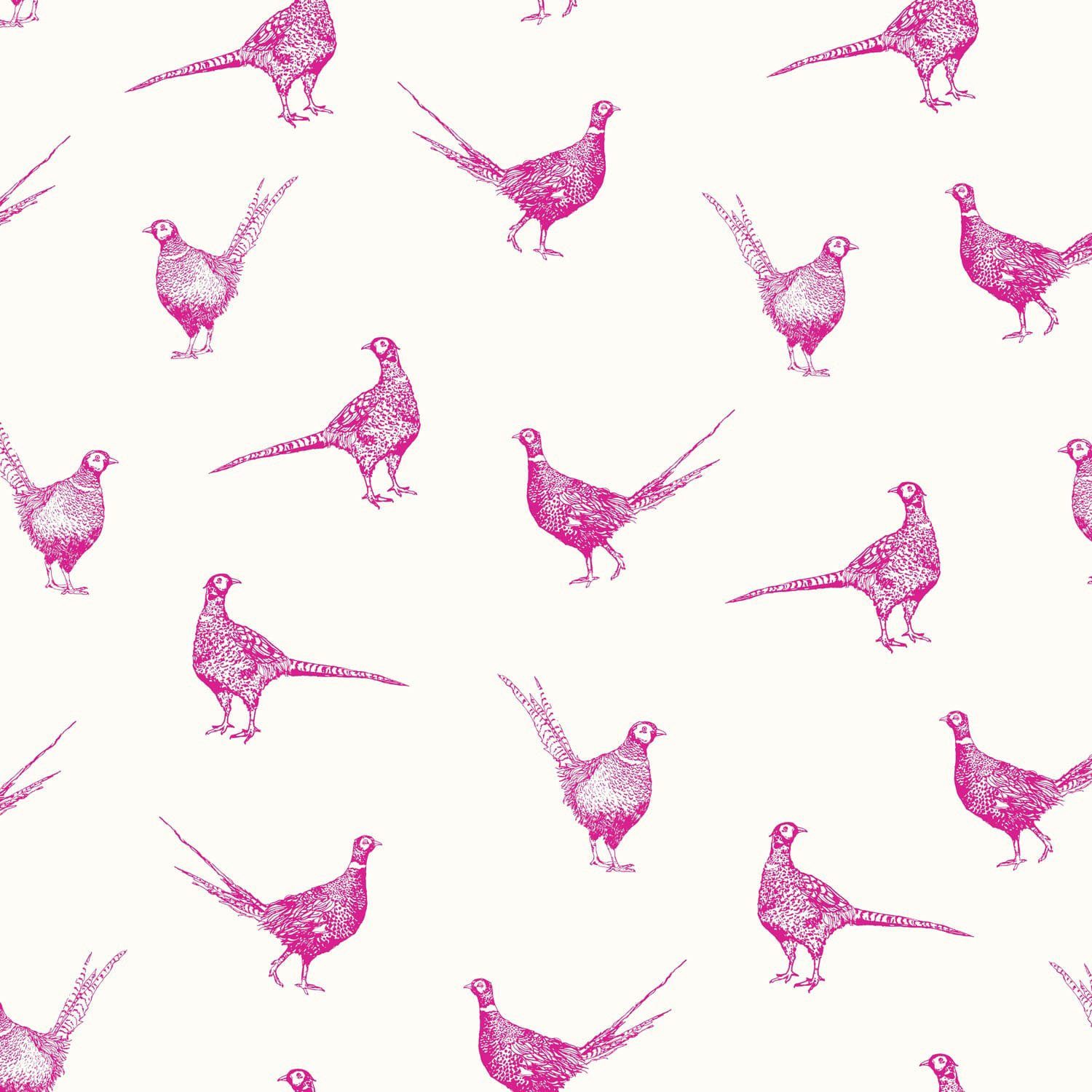 Pheasants glatt, Joules Flirty (1 Truly print St), print, animal Vliestapete Pink, animal